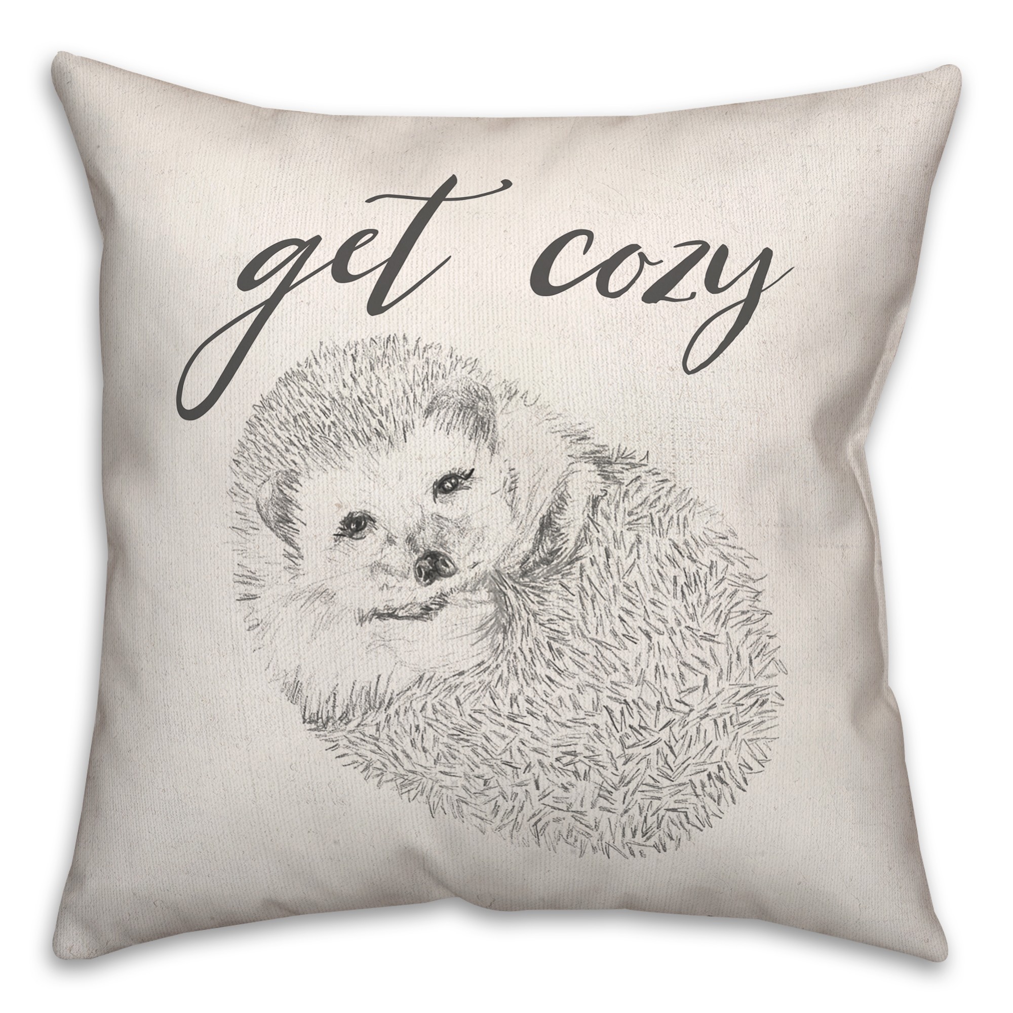 Get Cozy Hedgehog 18x18 Spun Poly Pillow
