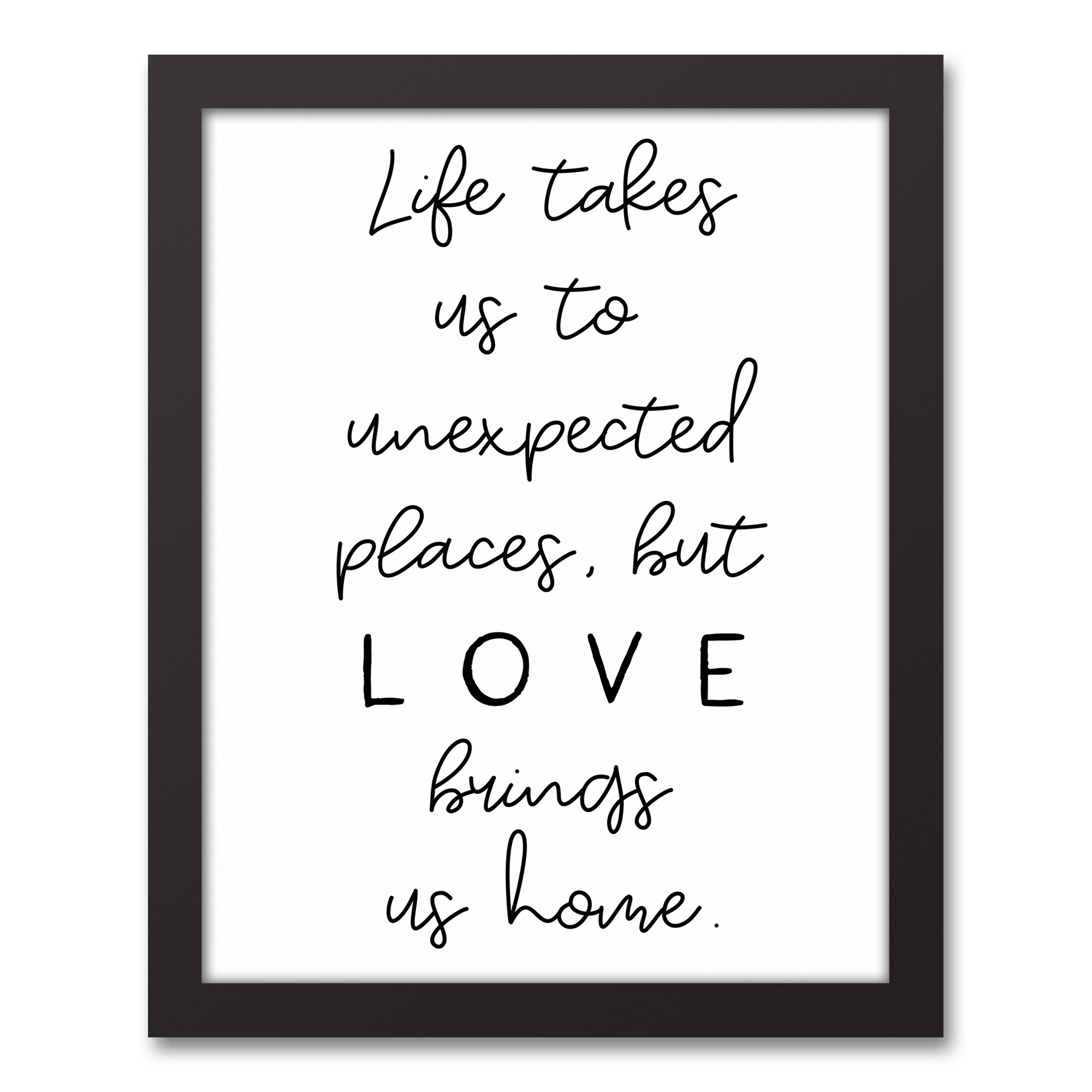 Love Brings Us Home 11x14 Black Framed Canvas
