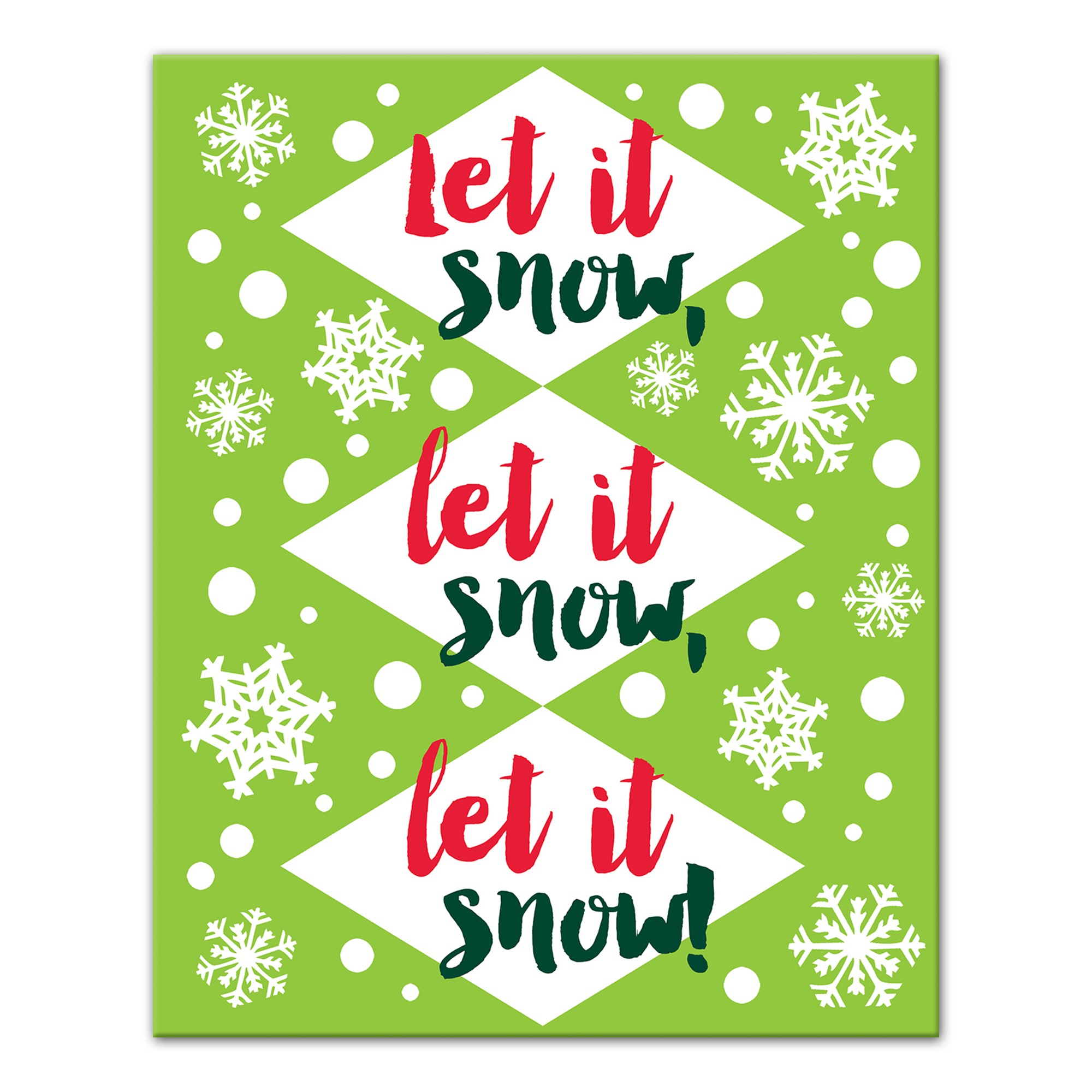 Let it Snow Lime Green 8x10 Canvas Wall Art