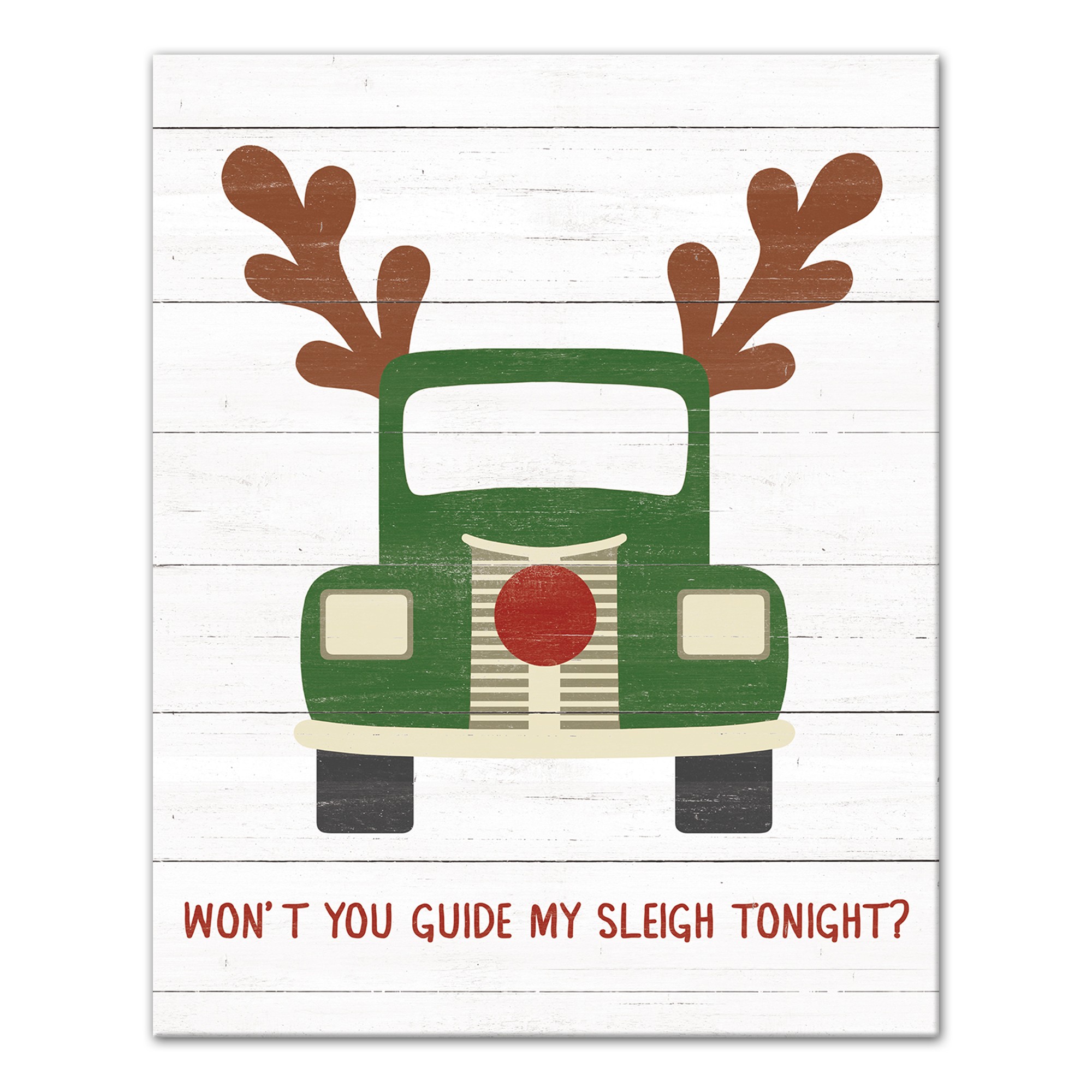 Antlers Truck 8x10 Canvas Wall Art