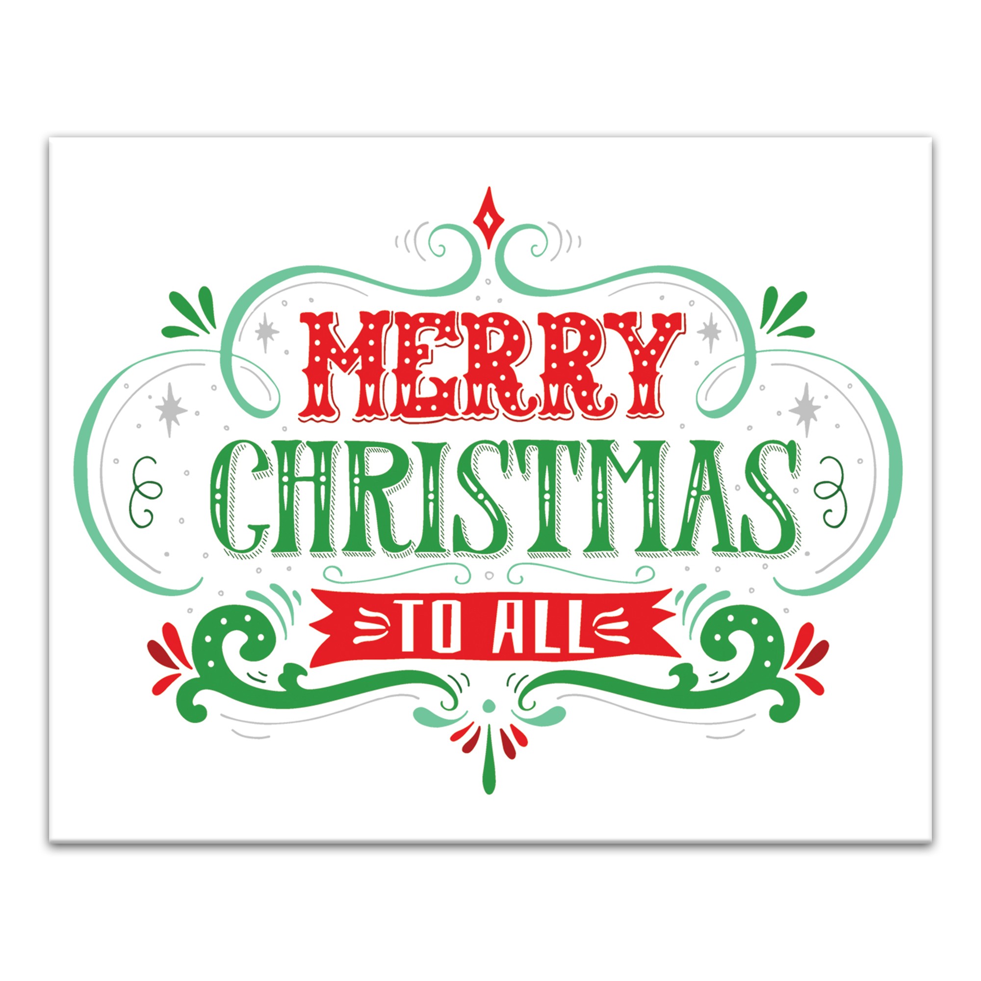 Merry Christmas to All  10x8 Canvas Wall Art