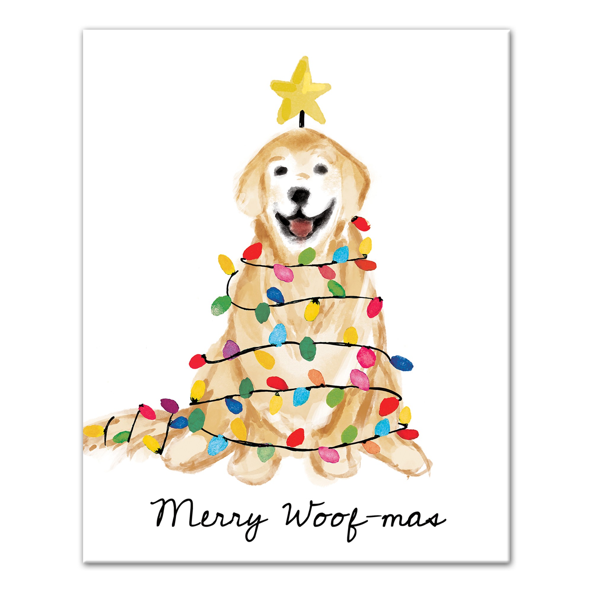 Golden Christmas Tree 8x10 Canvas Wall Art