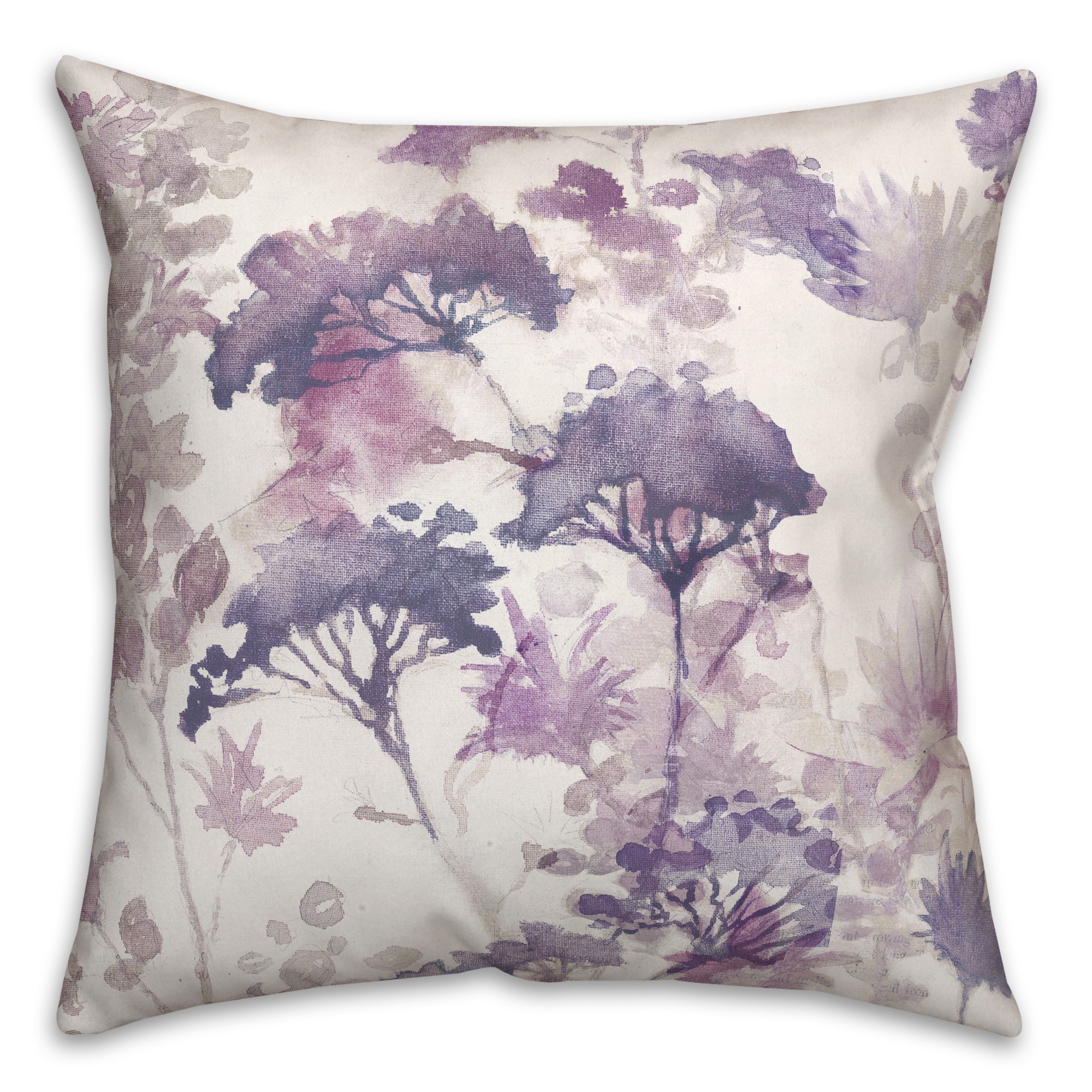Purple Wildflowers 18x18 Spun Poly Pillow