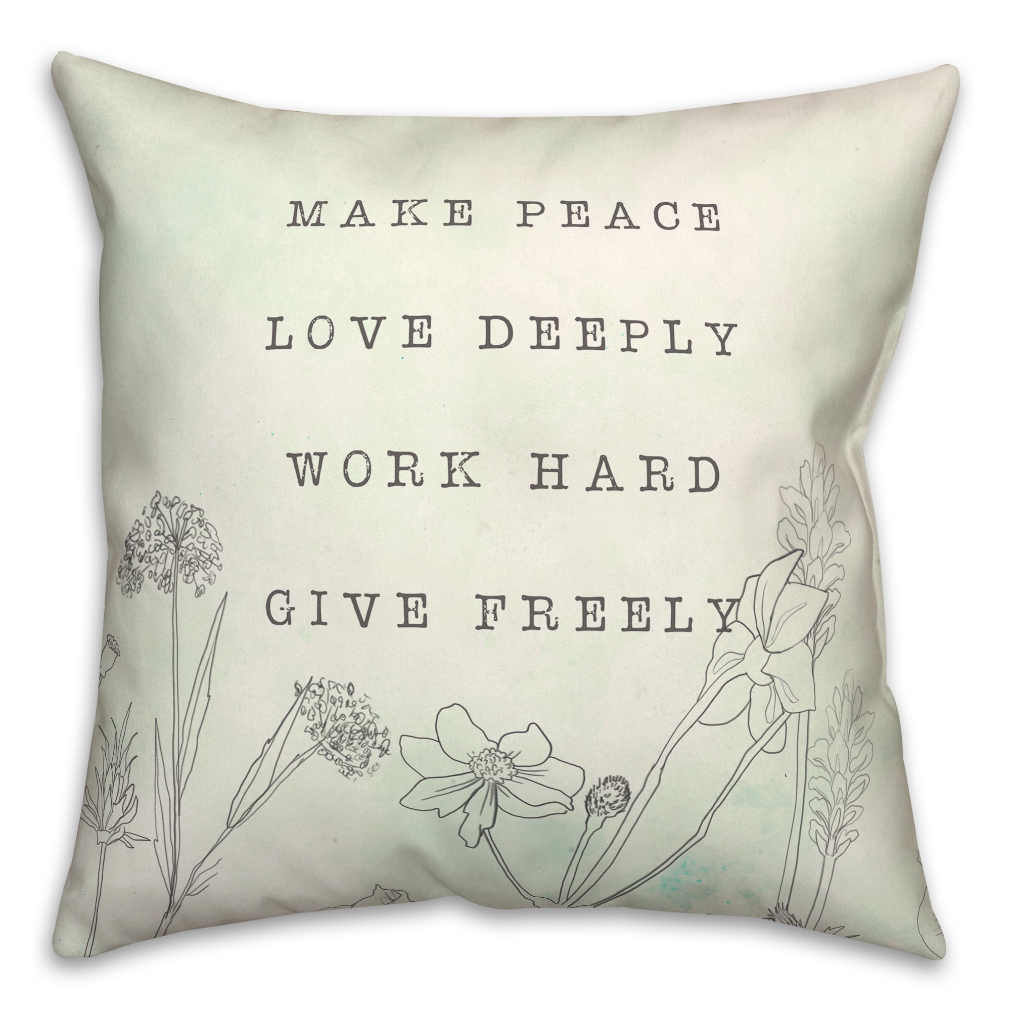 Make Peace 18x18 Spun Poly Pillow