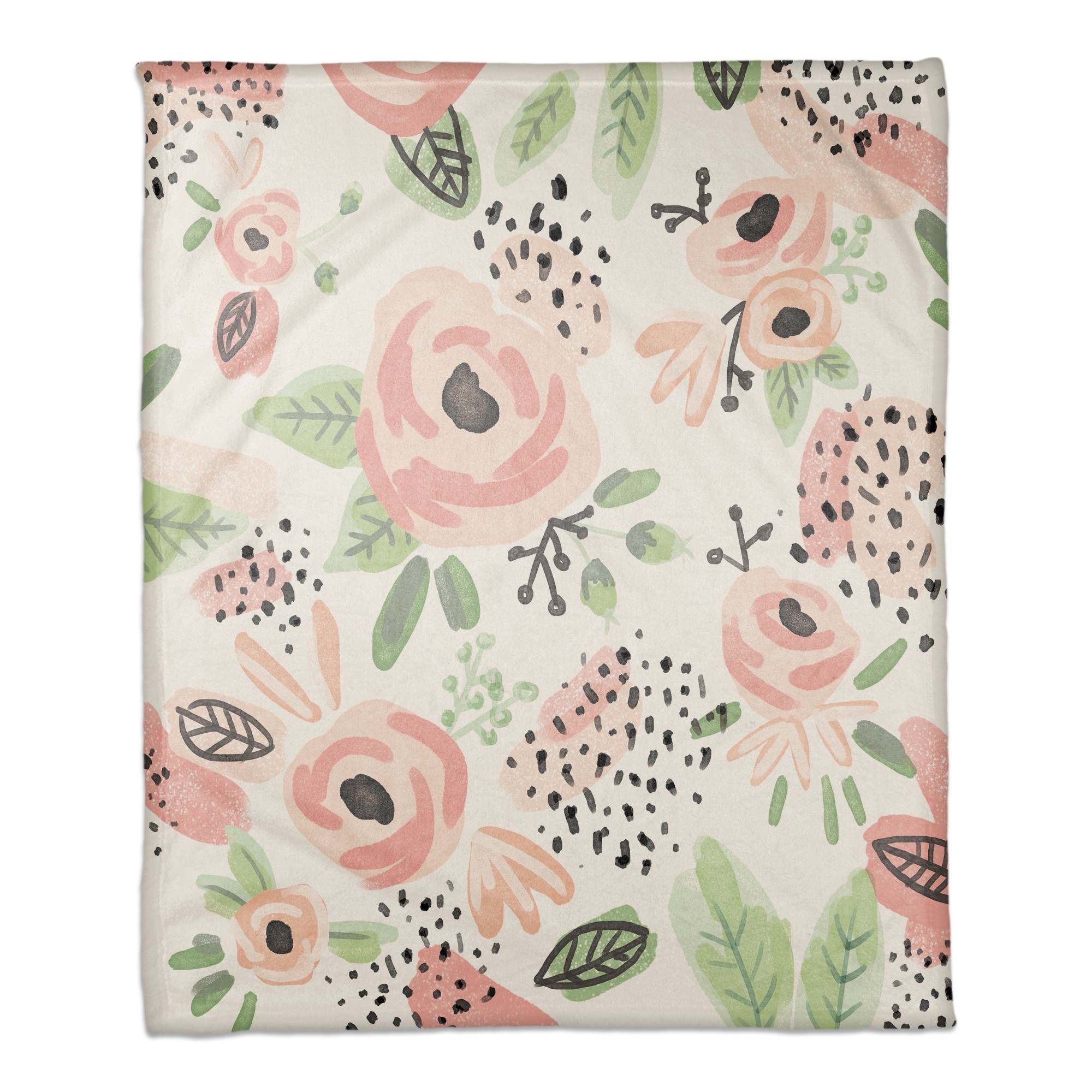 Blush Flowers 50x60 Coral Fleece Blanket