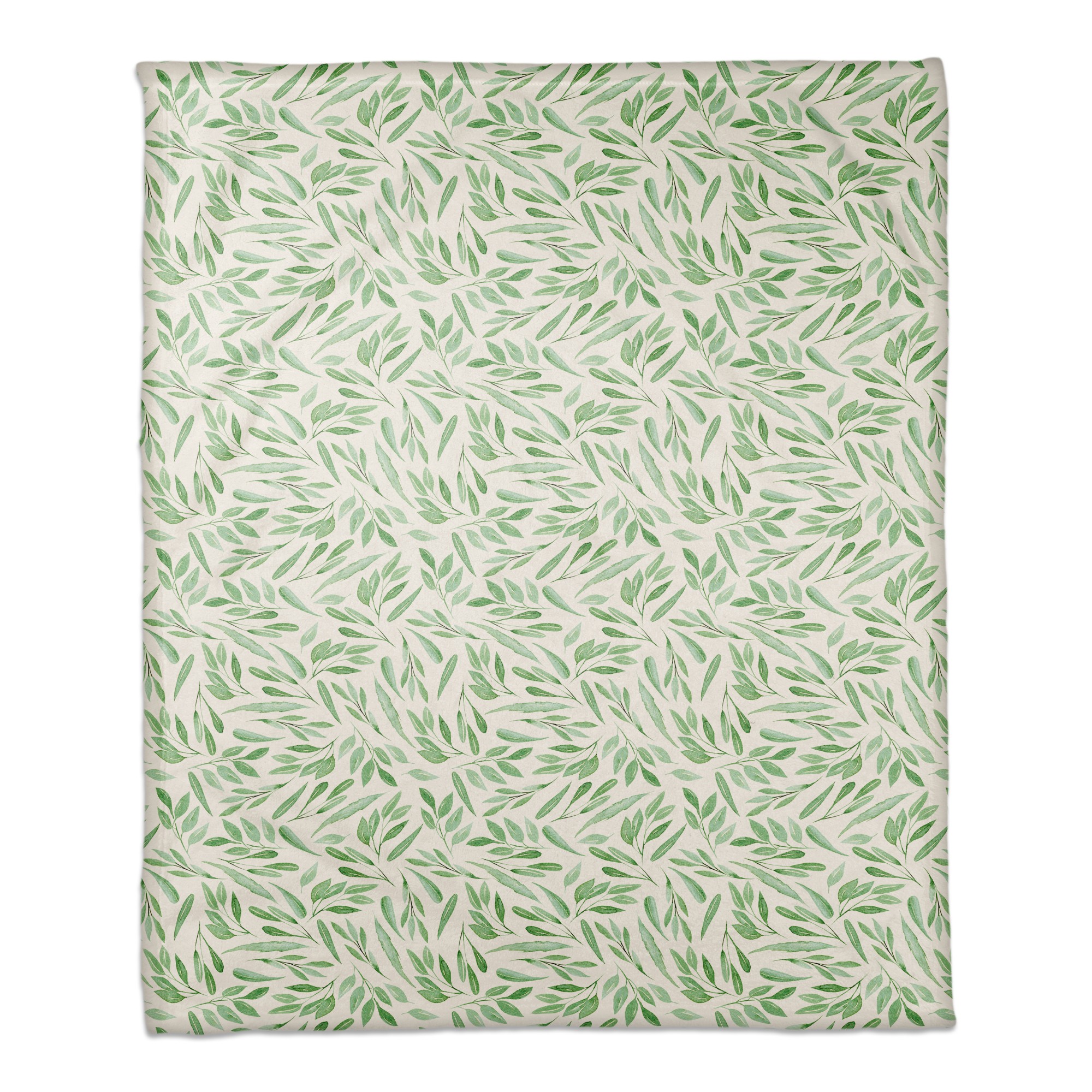 Green Leaf Pattern 50x60 Coral Fleece Blanket