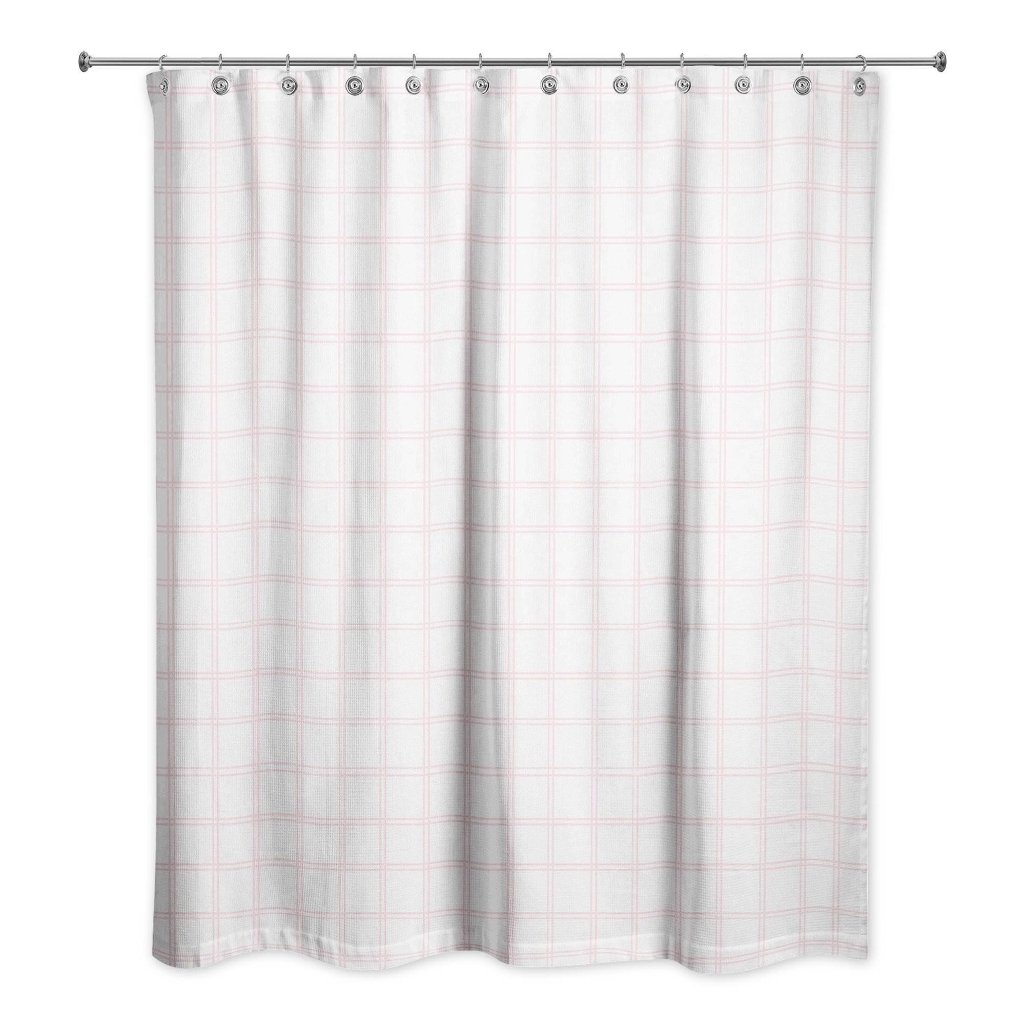 Pink Grid Pattern 71x74 Shower Curtain