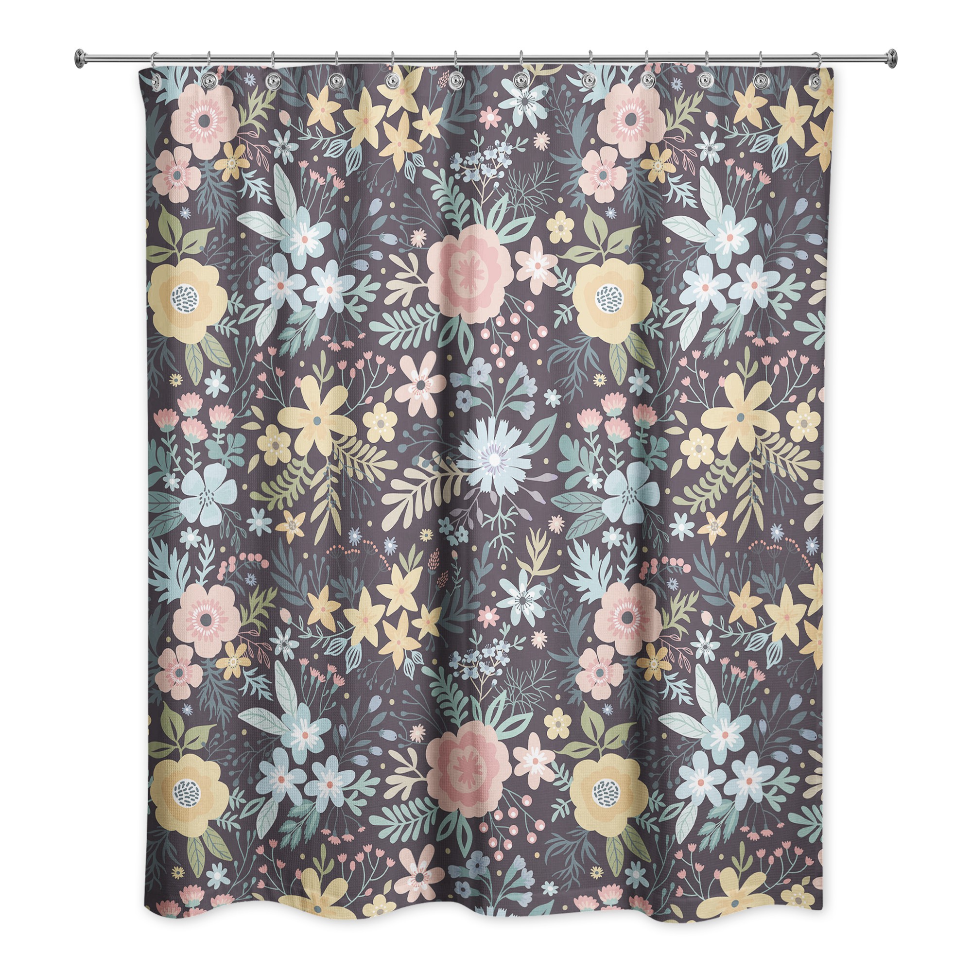 Bright Floral Pattern 71x74 Shower Curtain