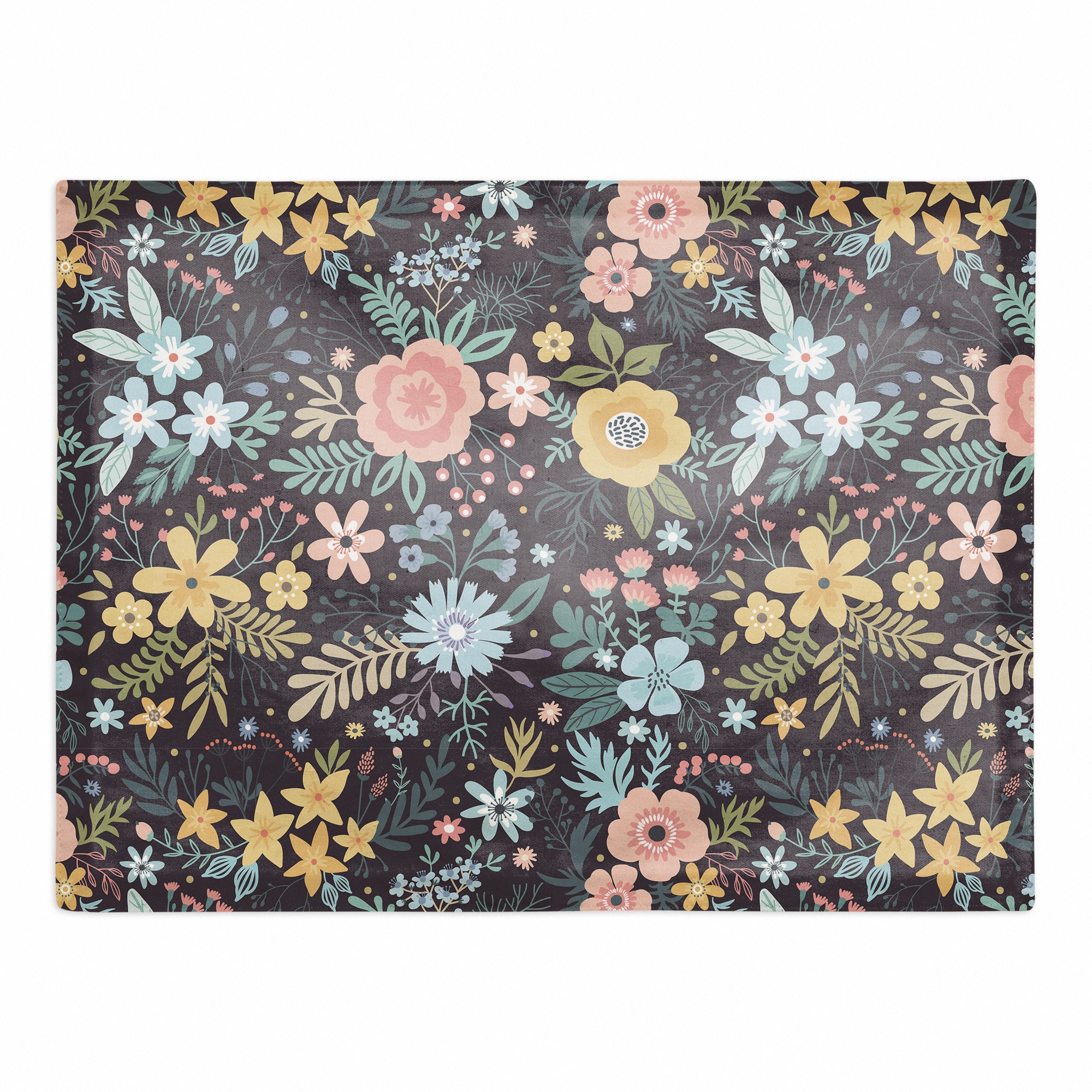 Bright Floral Pattern 18x14 Poly Twill Placemat