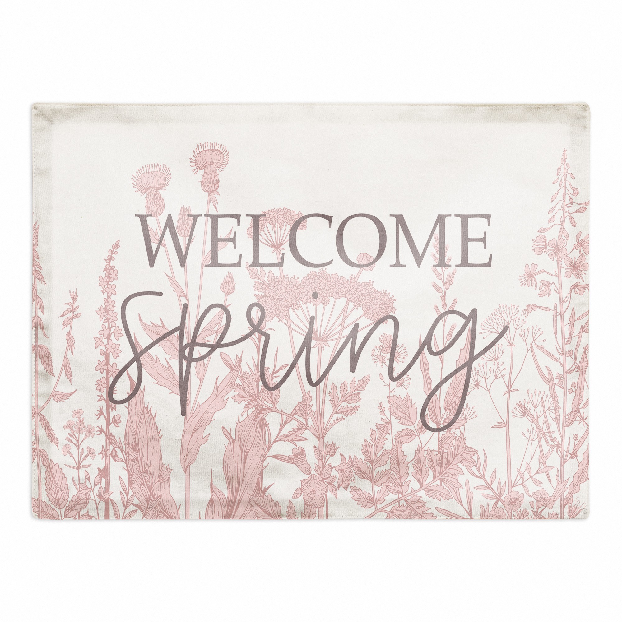 Welcome Spring 18x14 Poly Twill Placemat