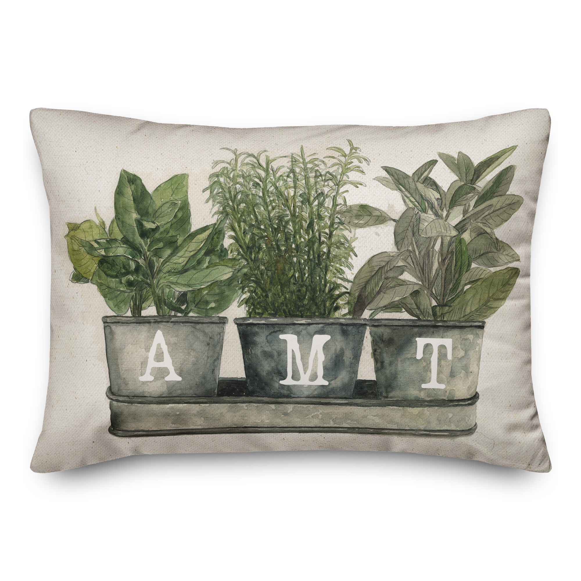 Watercolor Garden 14x20 Personalized Spun Poly Pillow