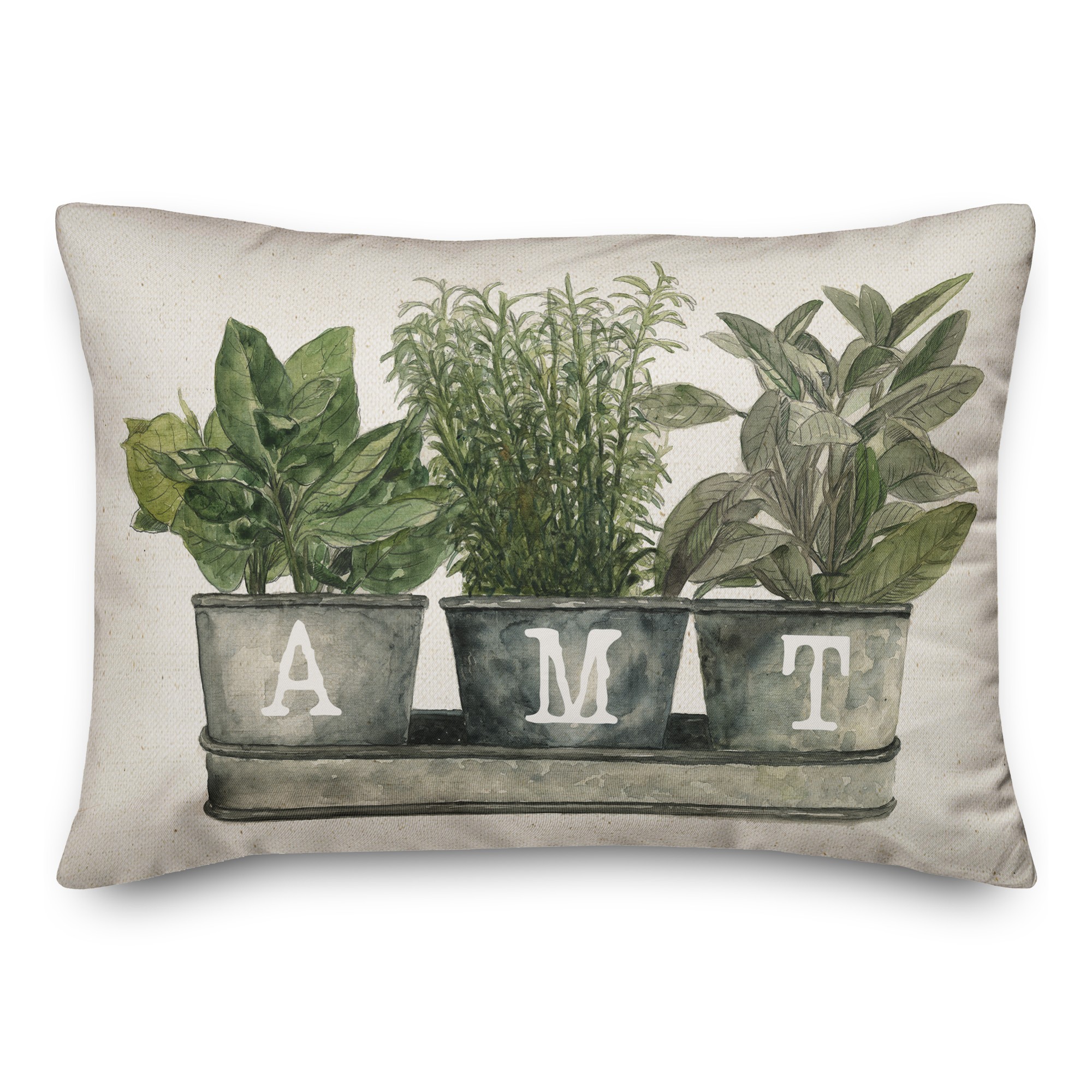 Potted Plants 14x20 Personalized Spun Poly Pillow