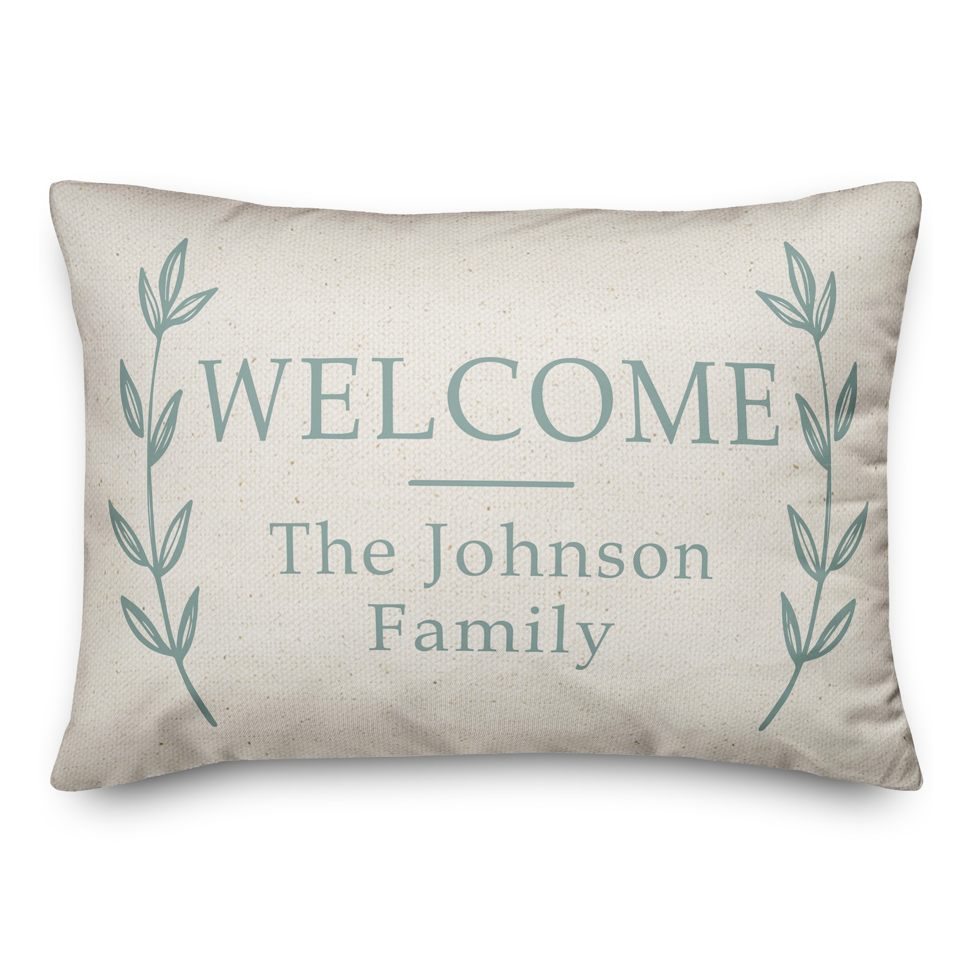 Welcome Family 14x20 Personalized Spun Poly Pillow