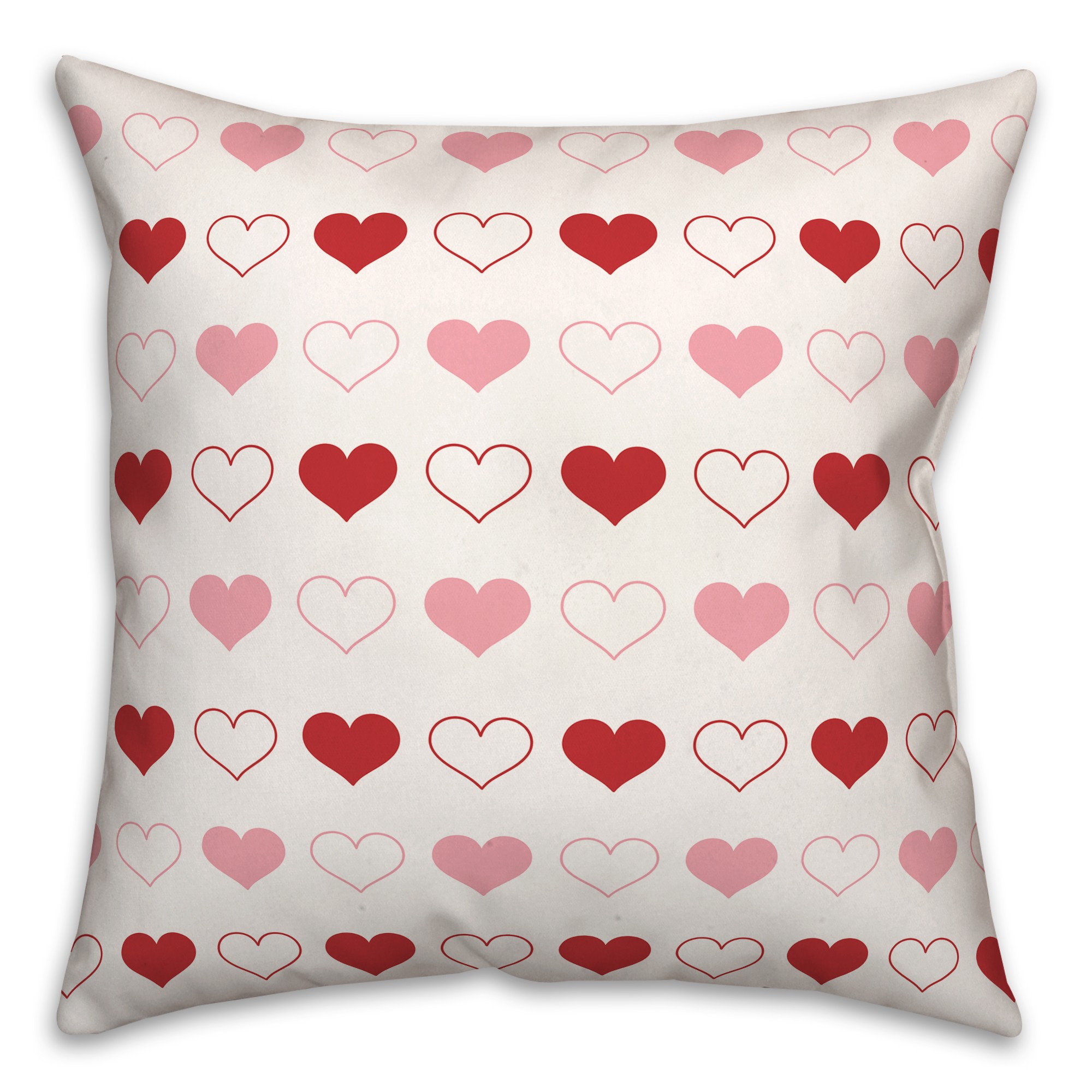 Multi Heart Pattern 18x18 Spun Poly Pillow