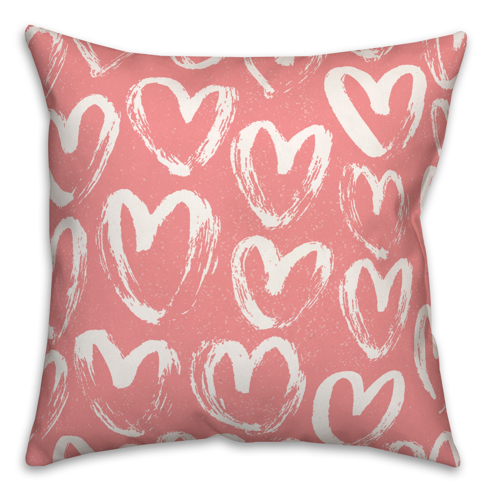 Scribble Heart Pattern 18x18 Spun Poly Pillow