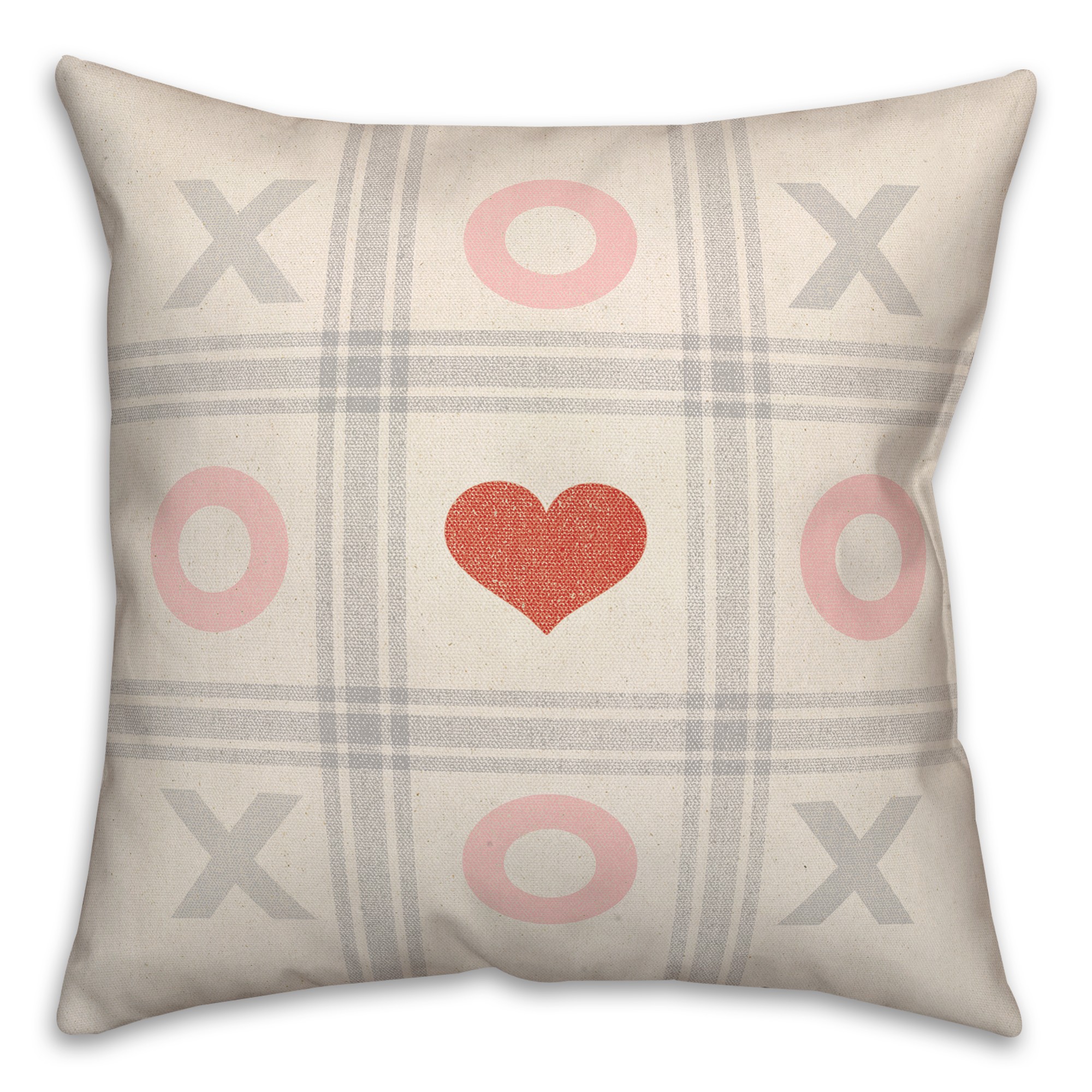 XOXO Tic Tac Toe 18x18 Spun Poly Pillow