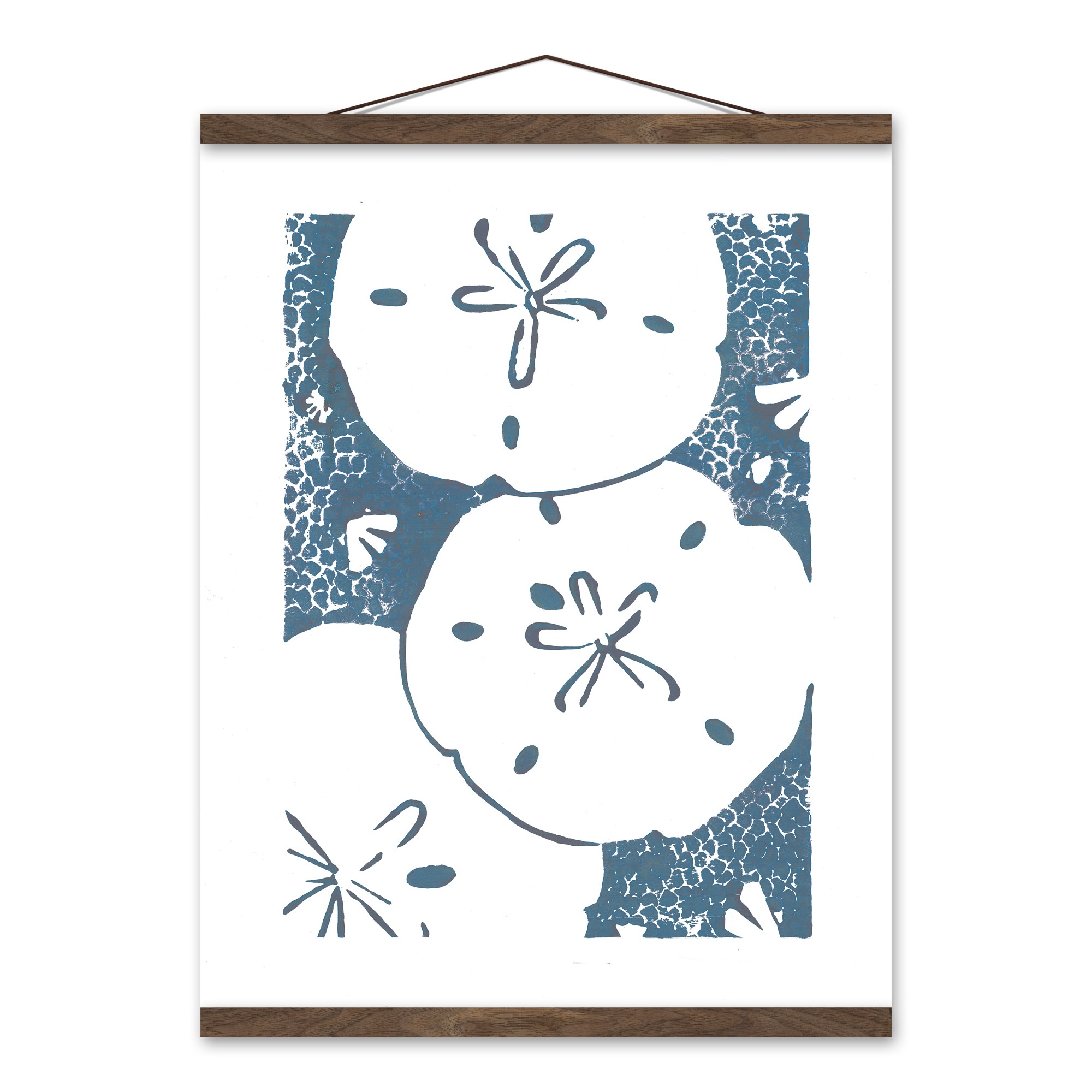 Sand Dollars 20x16 Teak Hanging Canvas