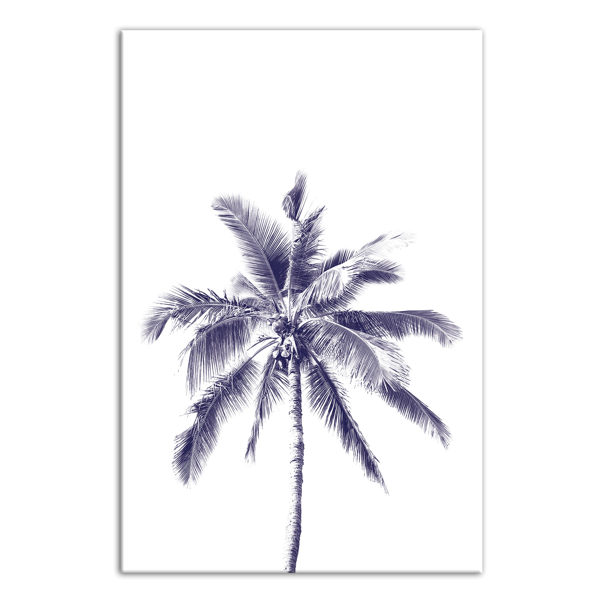Navy Palm Tree 12x18 Canvas Wall Art