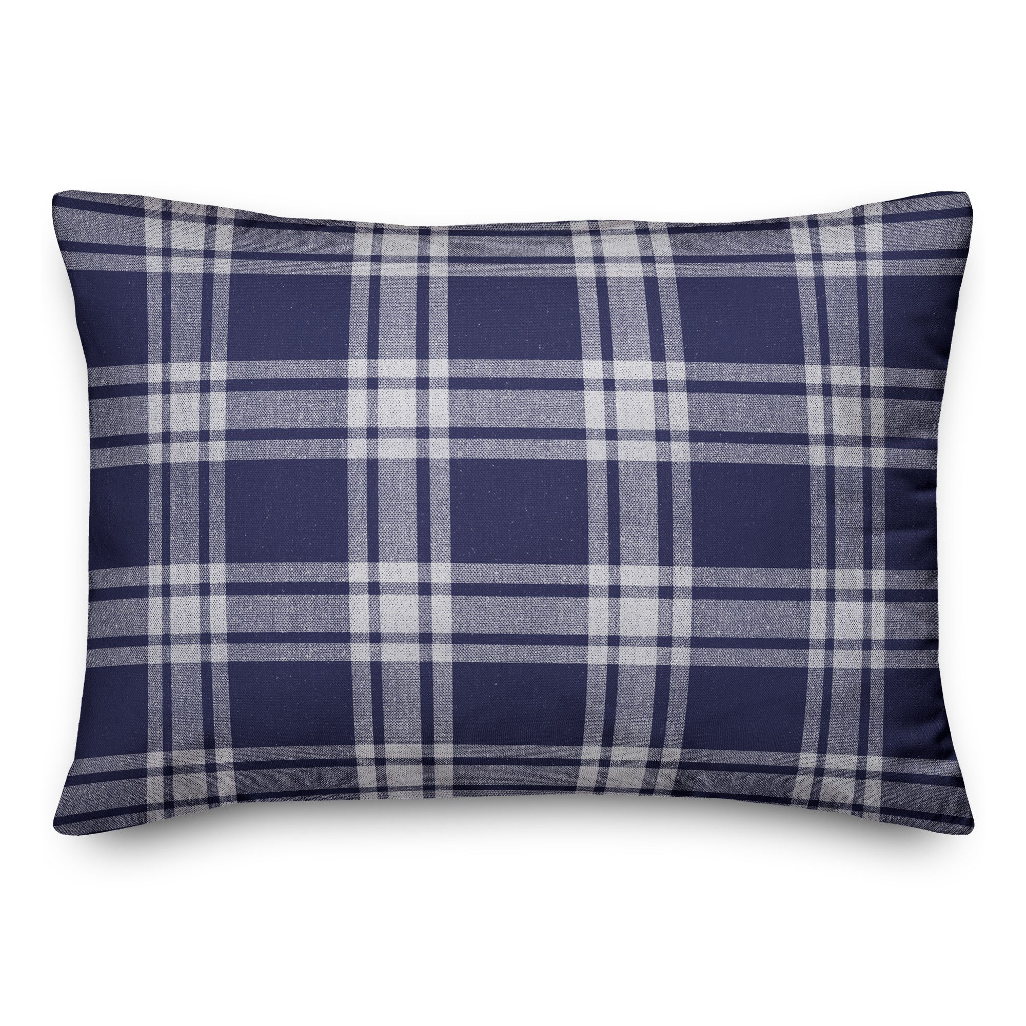 Navy Plaid 14x20 Indoor / Outdoor Pillow