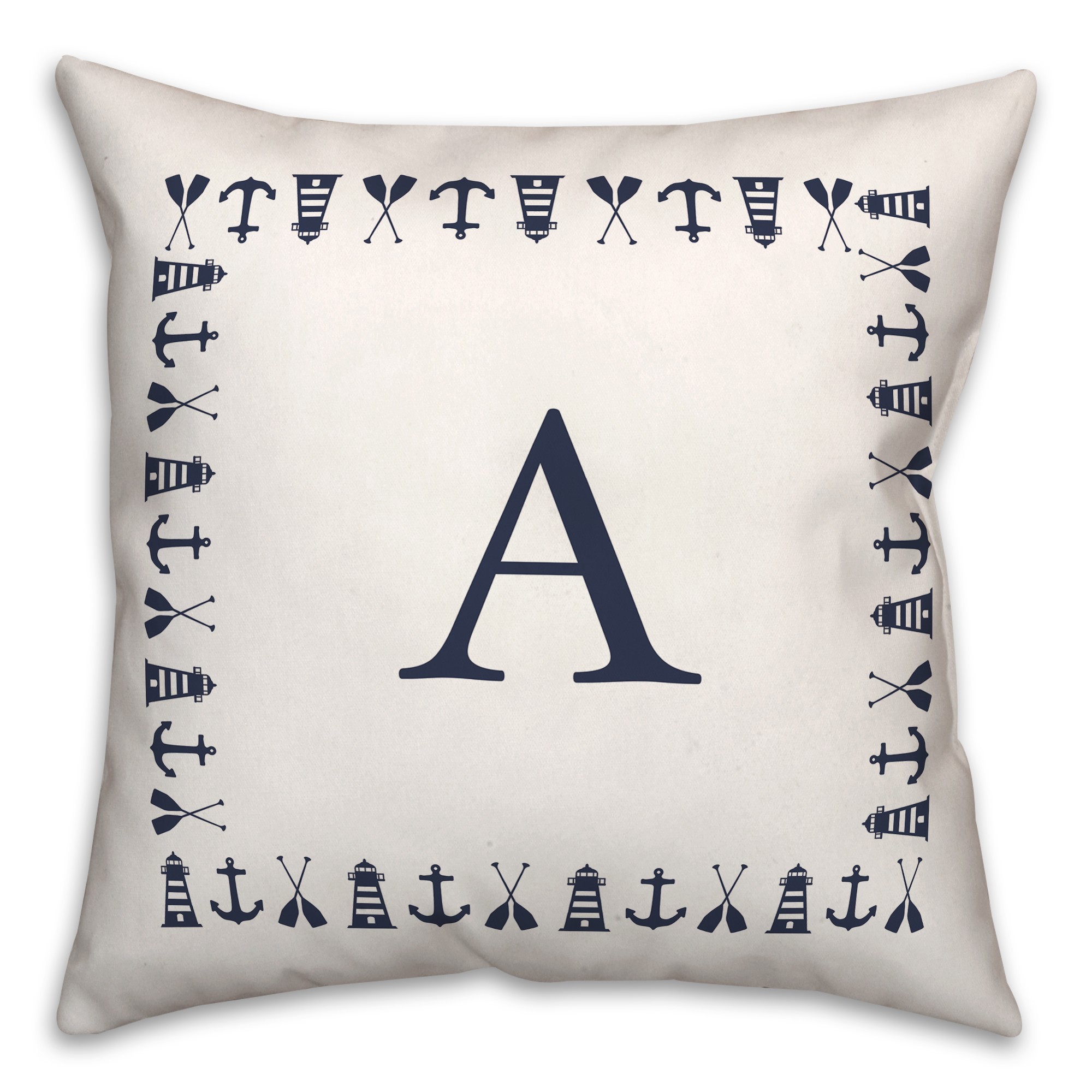 Nautical Monogram - A 18x18 Indoor / Outdoor Pillow