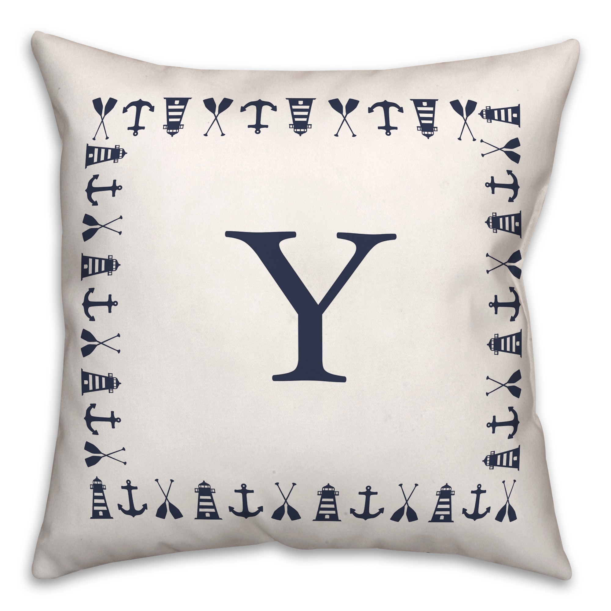Nautical Monogram - Y 18x18 Indoor / Outdoor Pillow