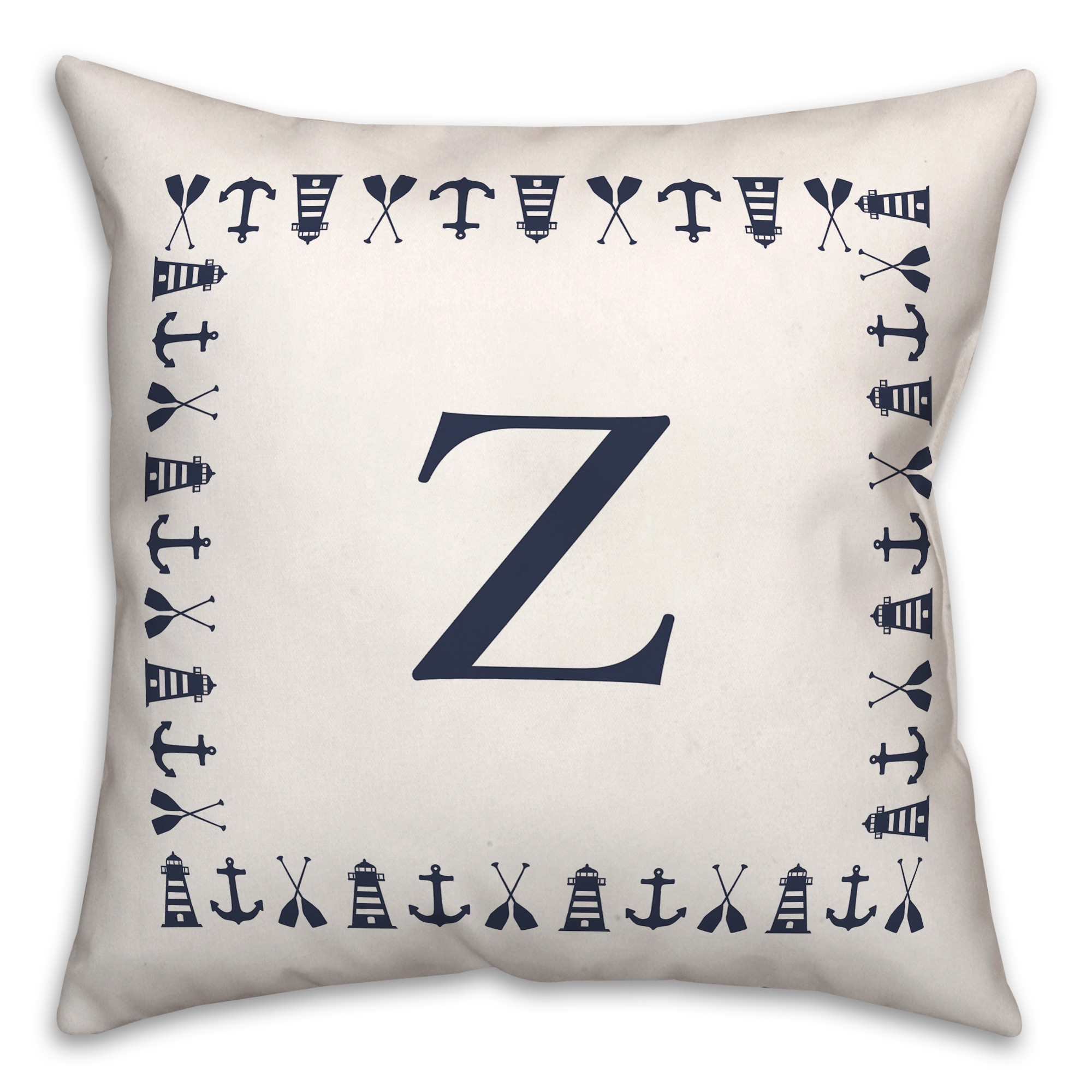 Nautical Monogram - Z 18x18 Indoor / Outdoor Pillow