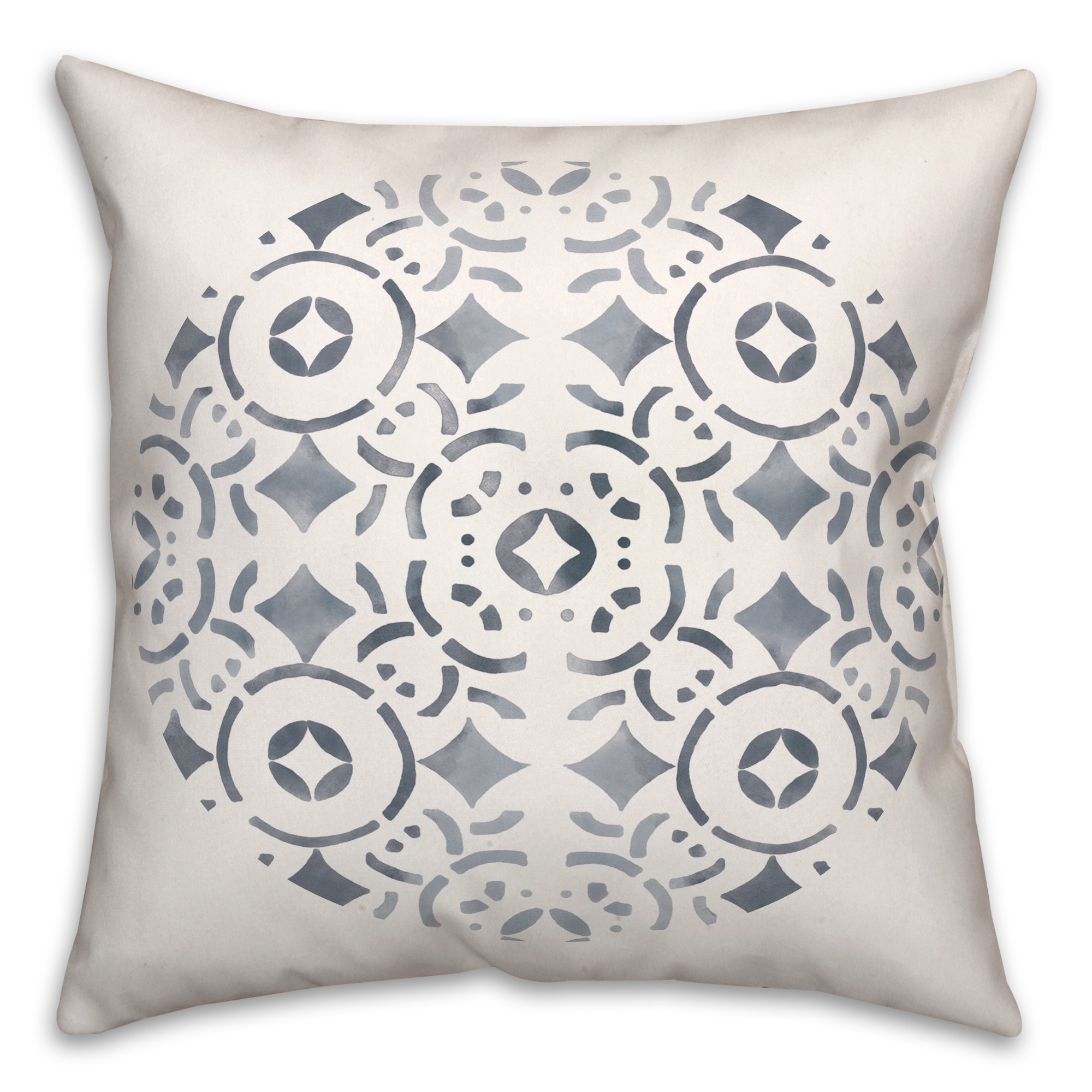Watercolor Medallion 18x18 Indoor / Outdoor Pillow