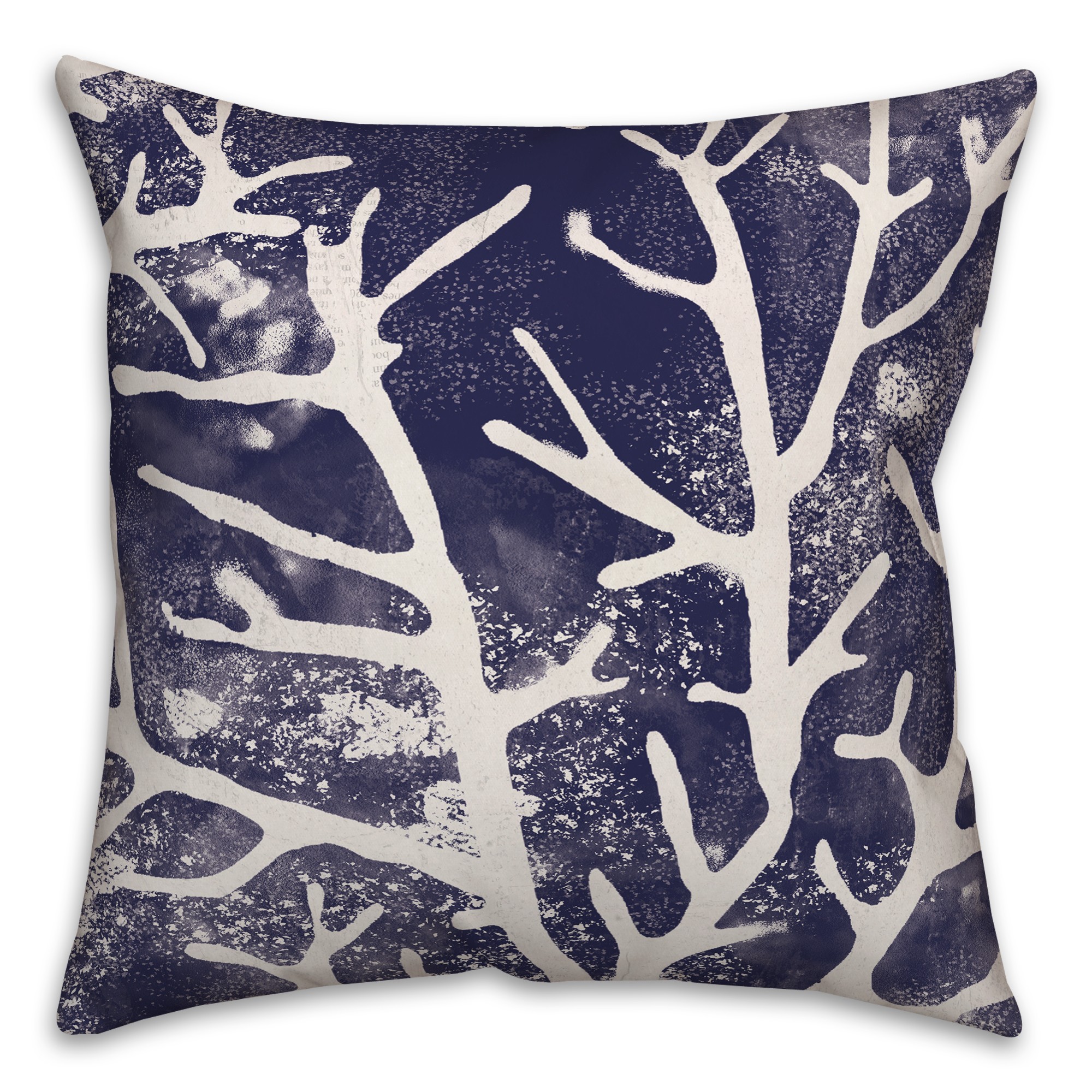 Navy Coral 18x18 Indoor / Outdoor Pillow