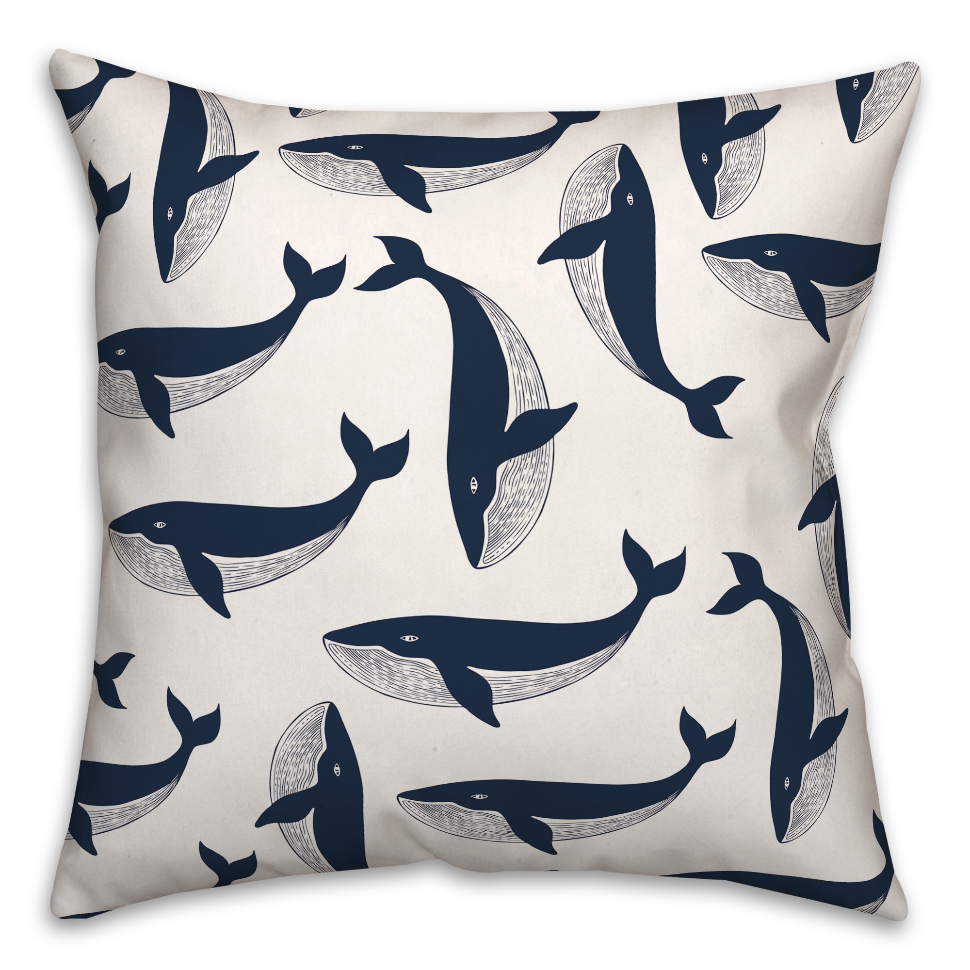 Whale Pattern 18x18 Indoor / Outdoor Pillow