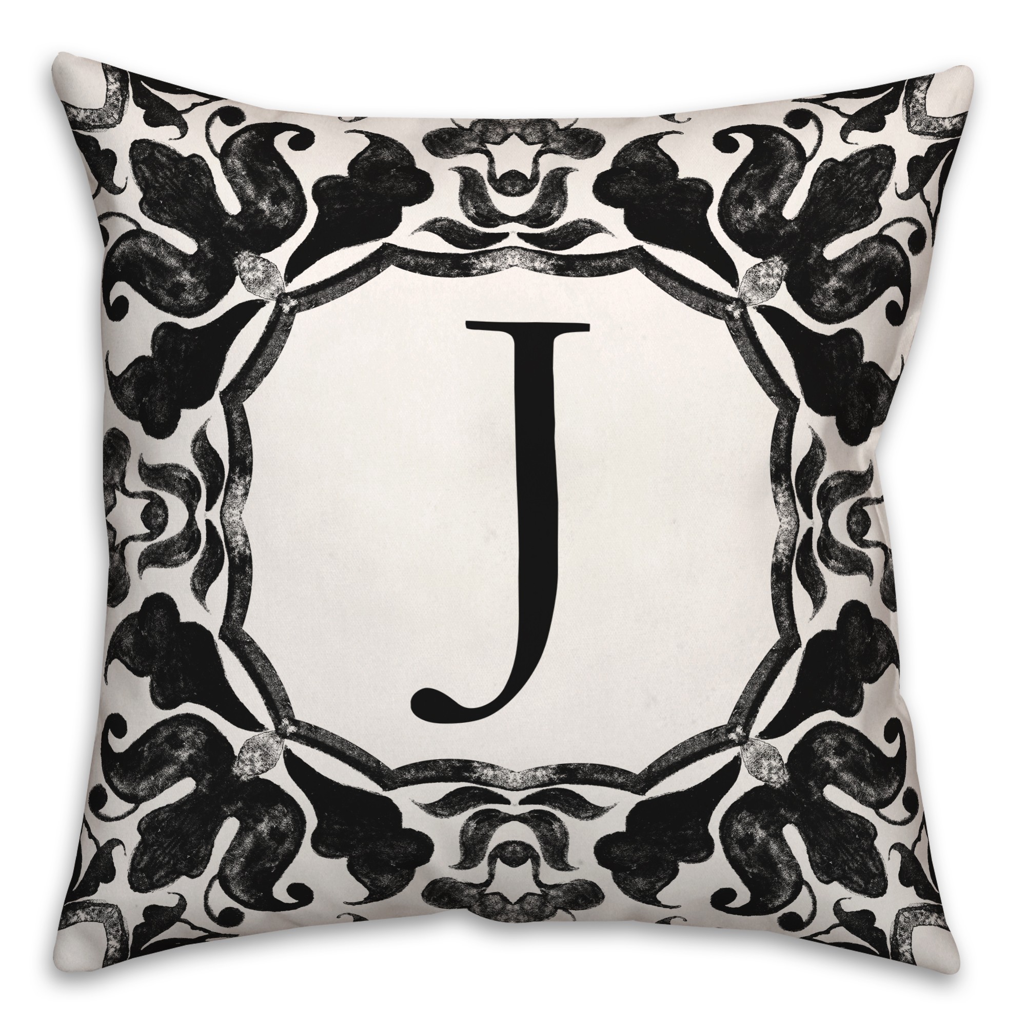 J Monogram 18x18 Indoor / Outdoor Pillow