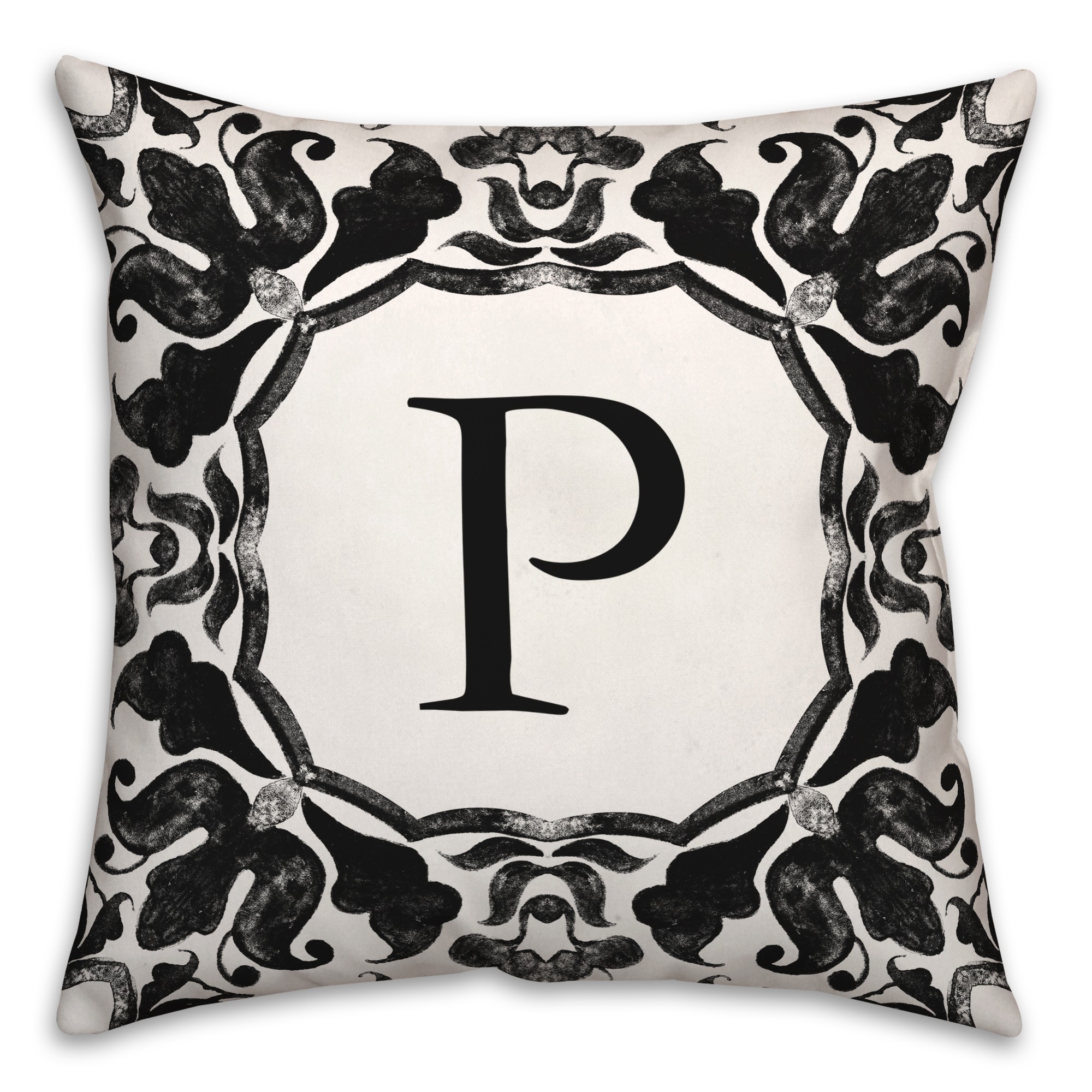 P Monogram 18x18 Indoor / Outdoor Pillow