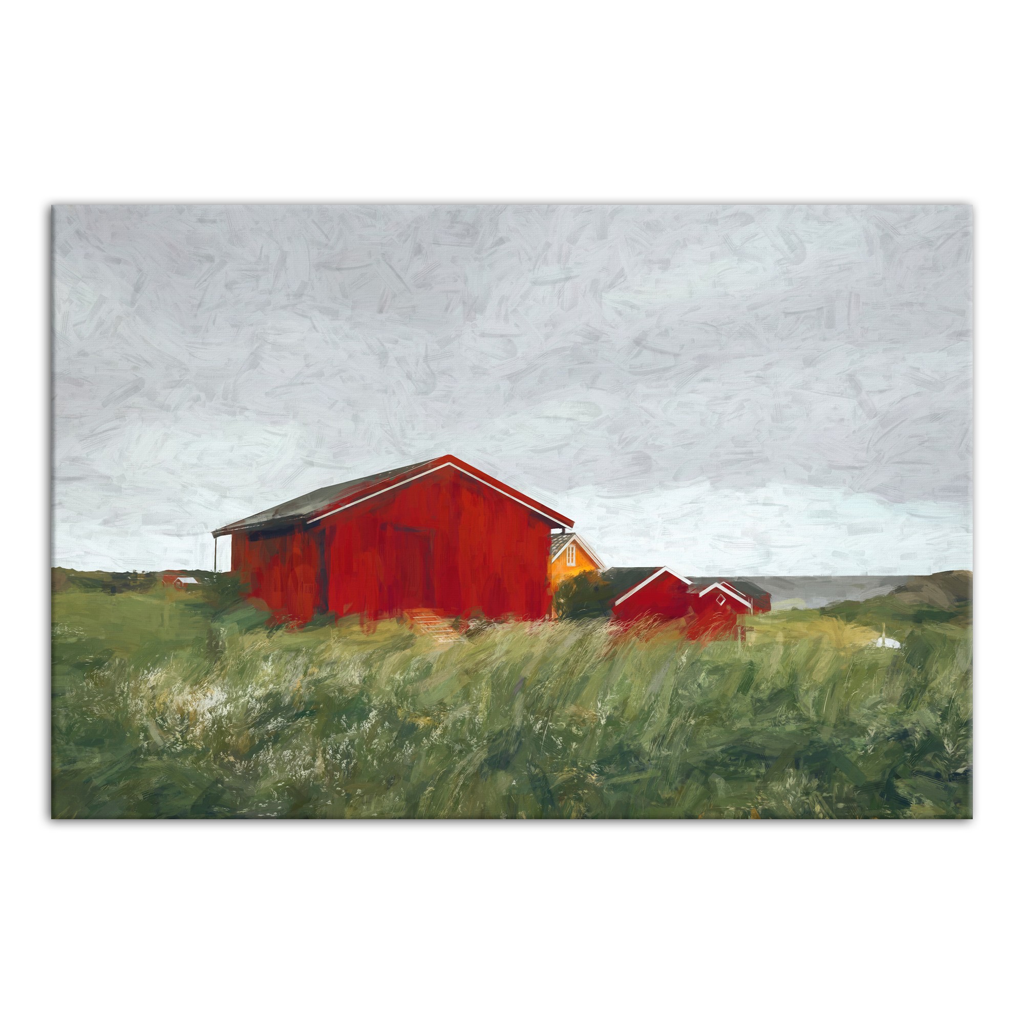 Painted Farmland 30x20 Canvas Wall Art