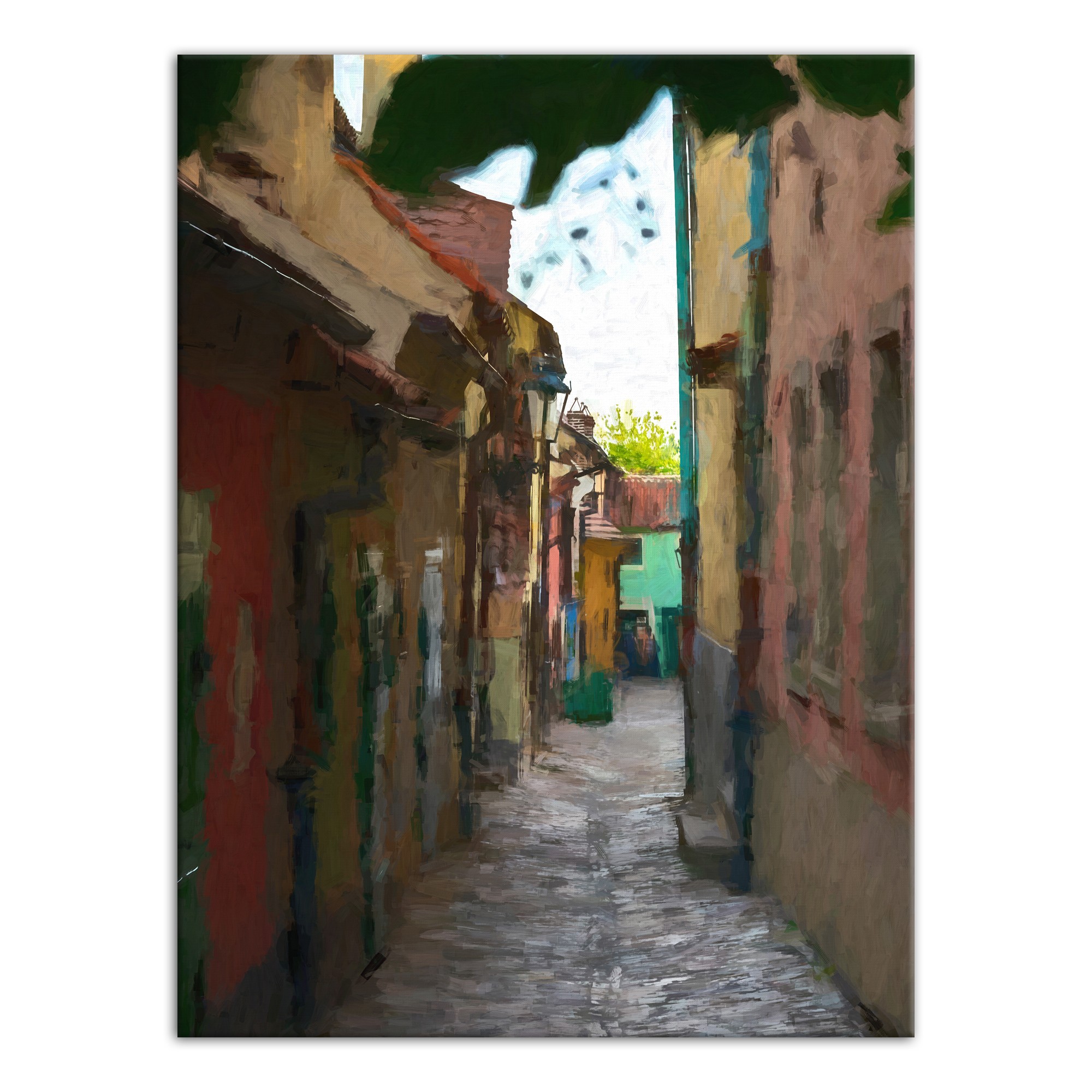 Walk Through Town 18x24 Canvas Wall Art