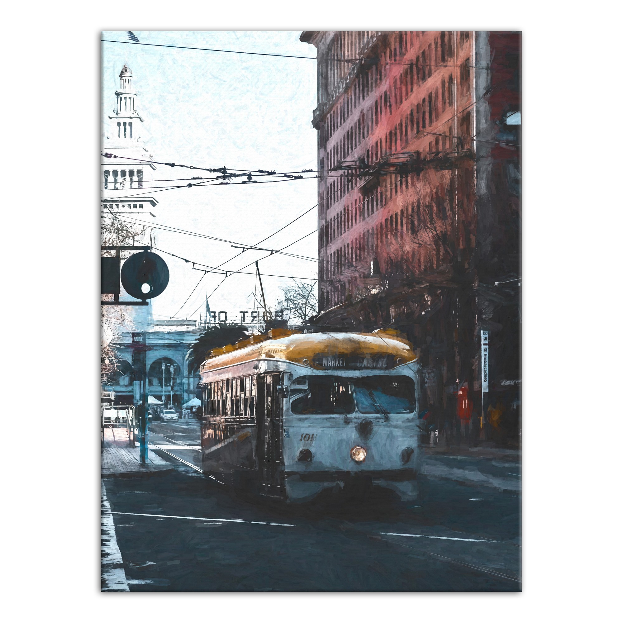 Urban Trolley 18x24 Canvas Wall Art