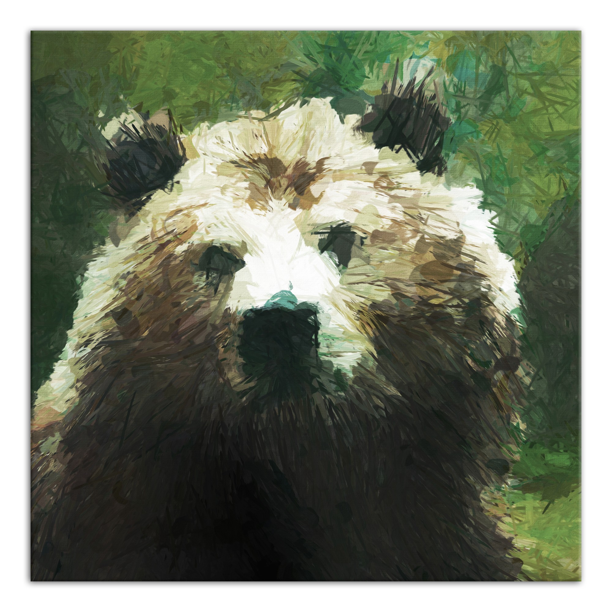 Abstract Forest Bear 30x30 Canvas Wall Art