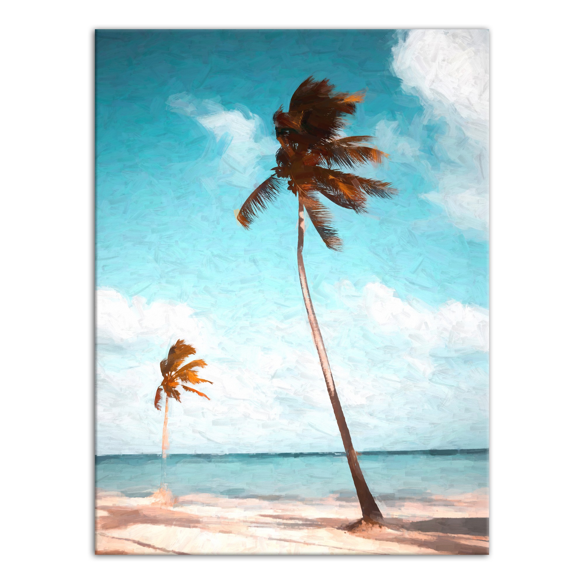 Windy Palm Trees 30x40 Canvas Wall Art