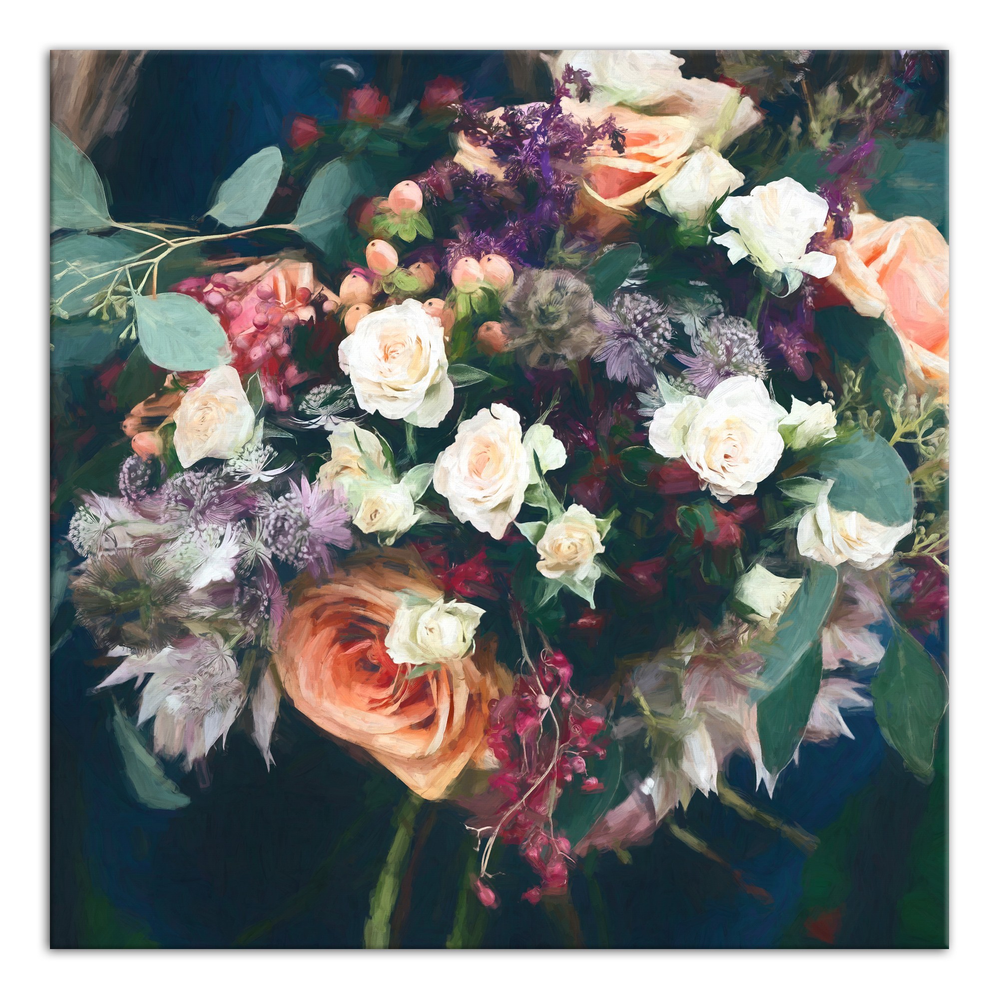 Colorful Bouquet 36x36 Canvas Wall Art