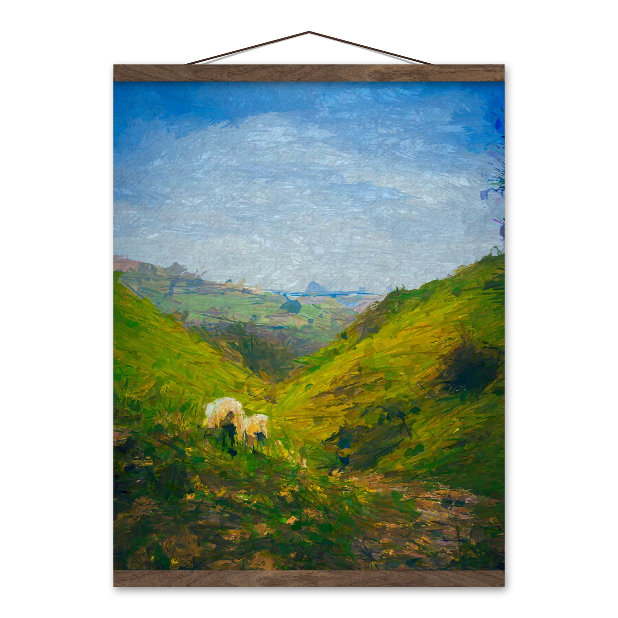 Shephard Hills 16x20 Teak Hanging Canvas