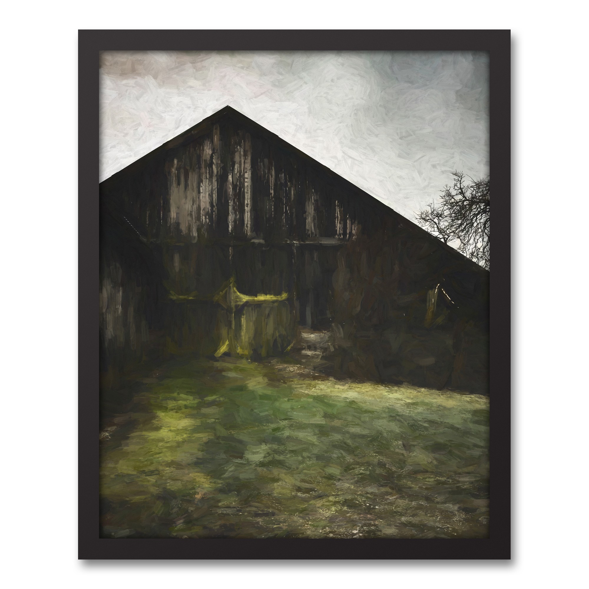 Dark Barn 16x20 Black Framed Canvas