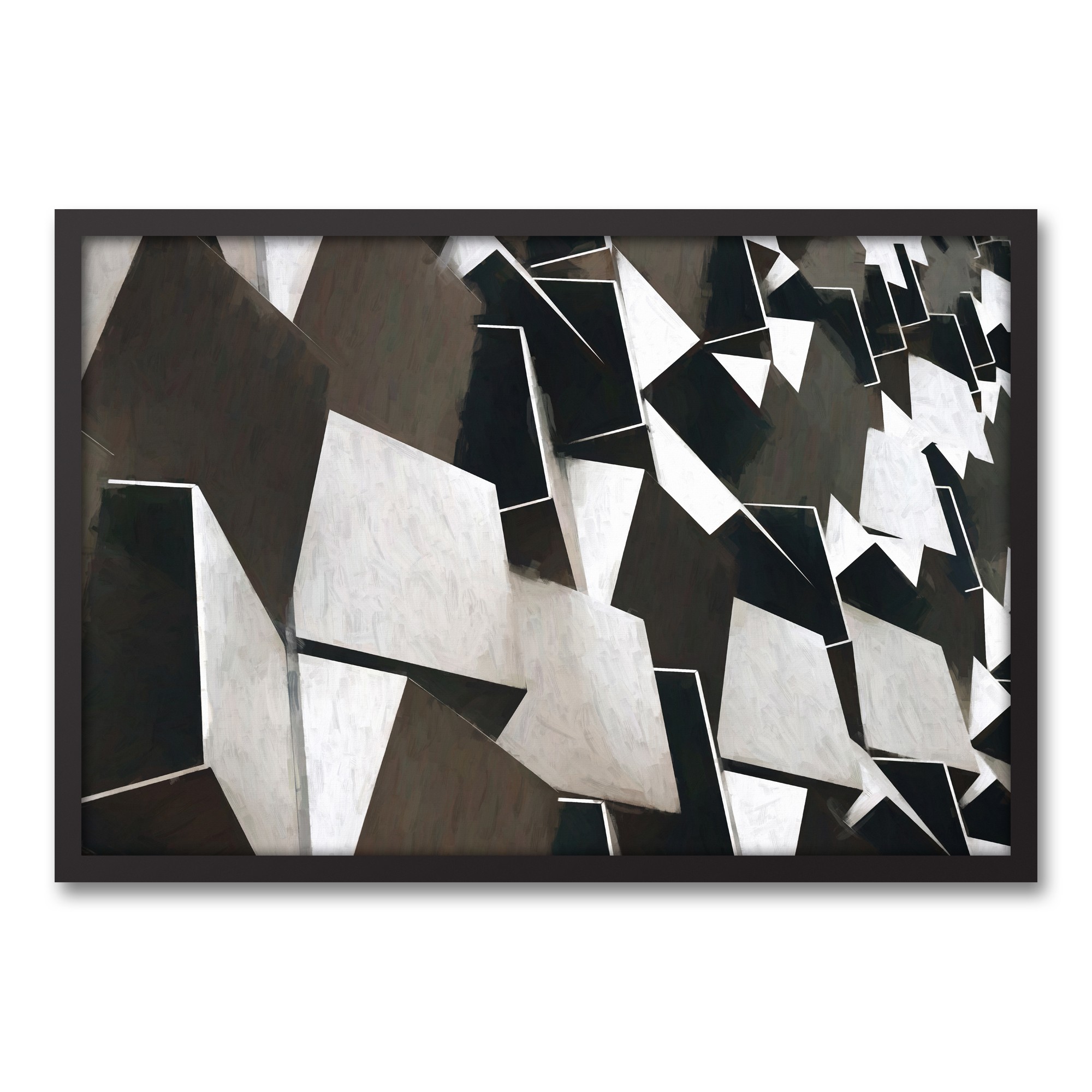 Abstract Geo Wall 30x20 Black Framed Canvas
