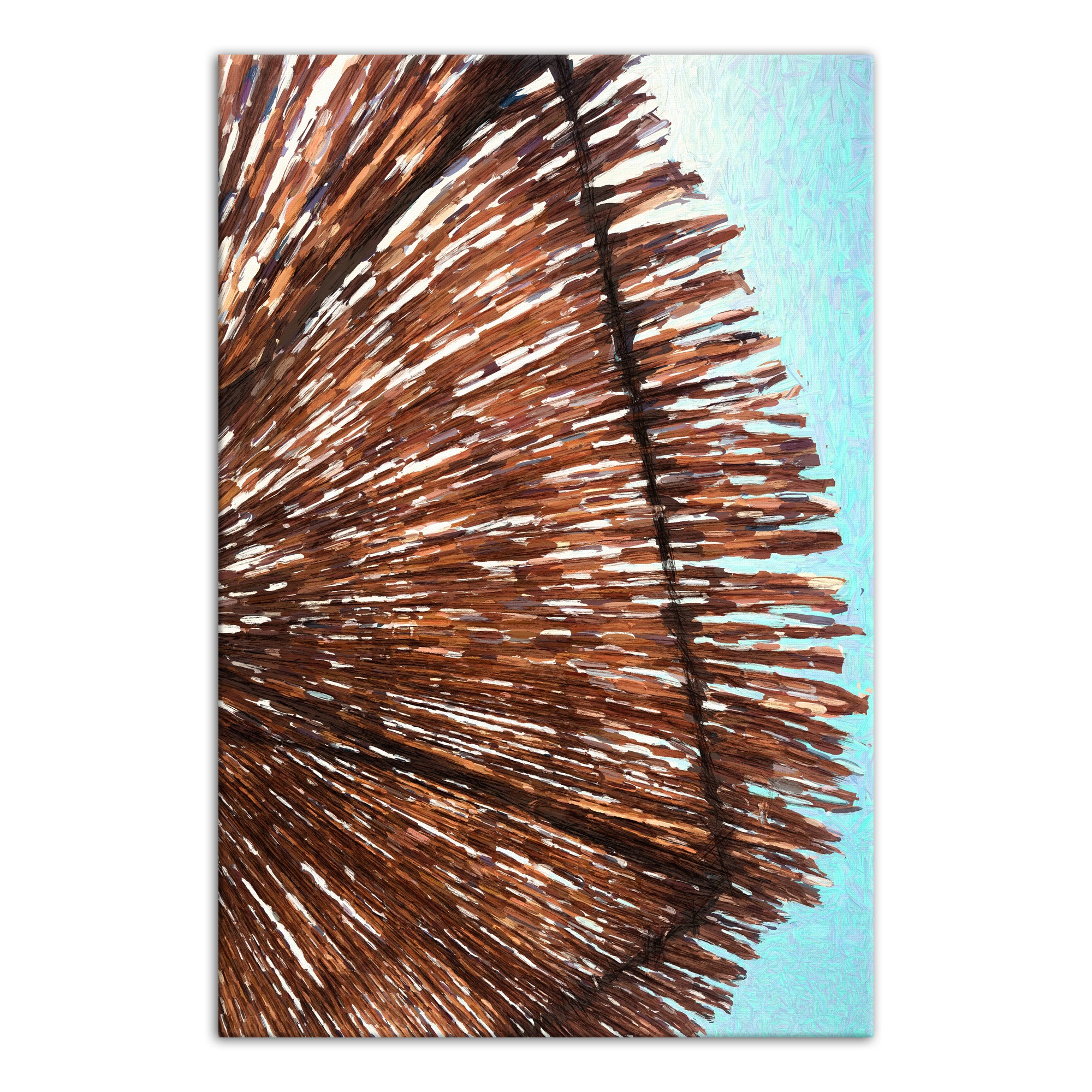 Wood Beach Umbrella 20x30 Canvas Wall Art