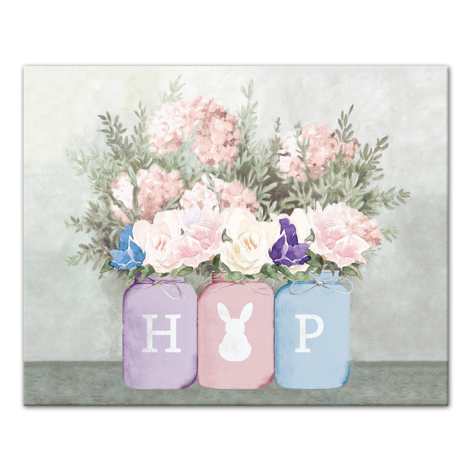 Easter Mason Jars 20x16 Canvas Wall Art