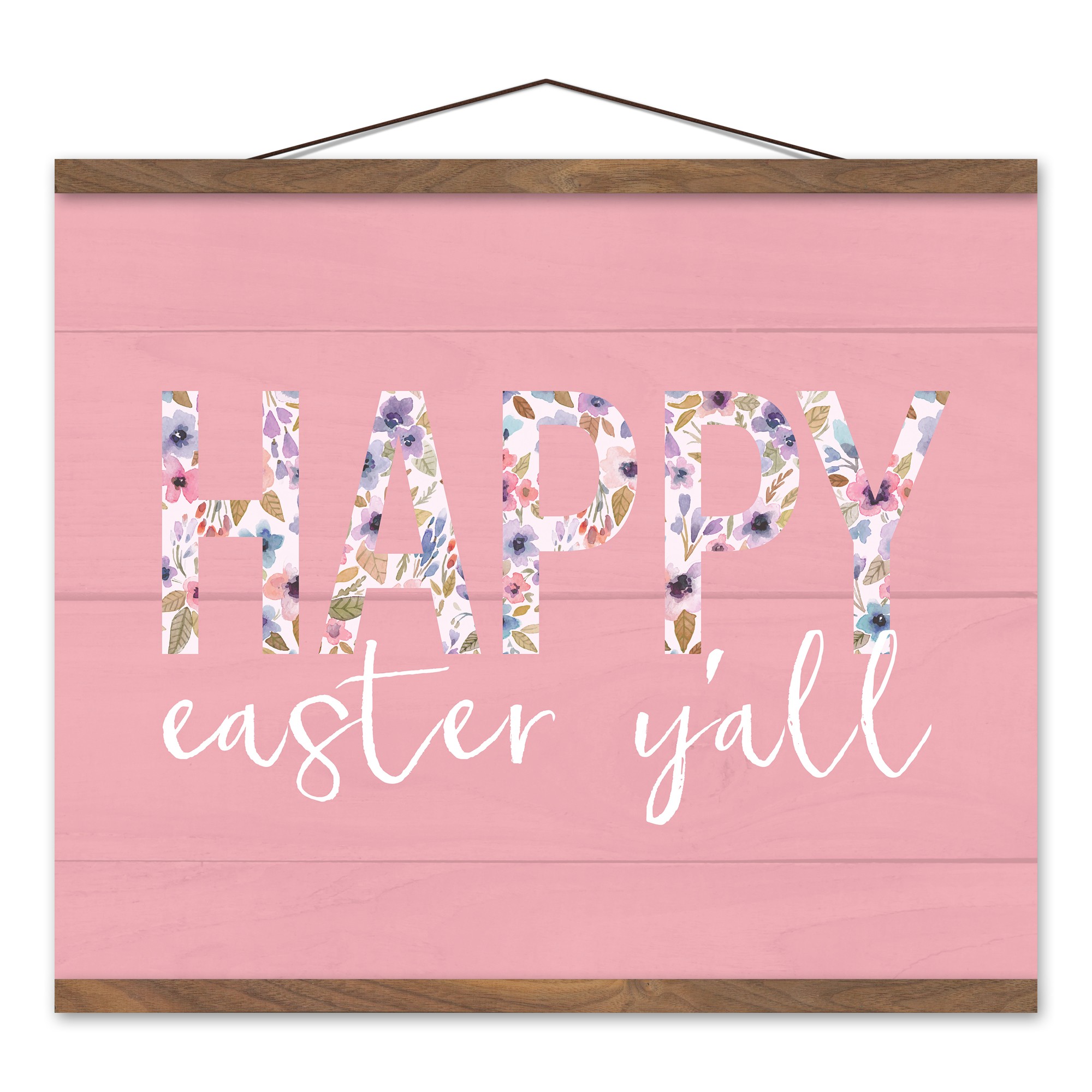 Happy Easter Y'all 20x16 Teak Hanging Canvas