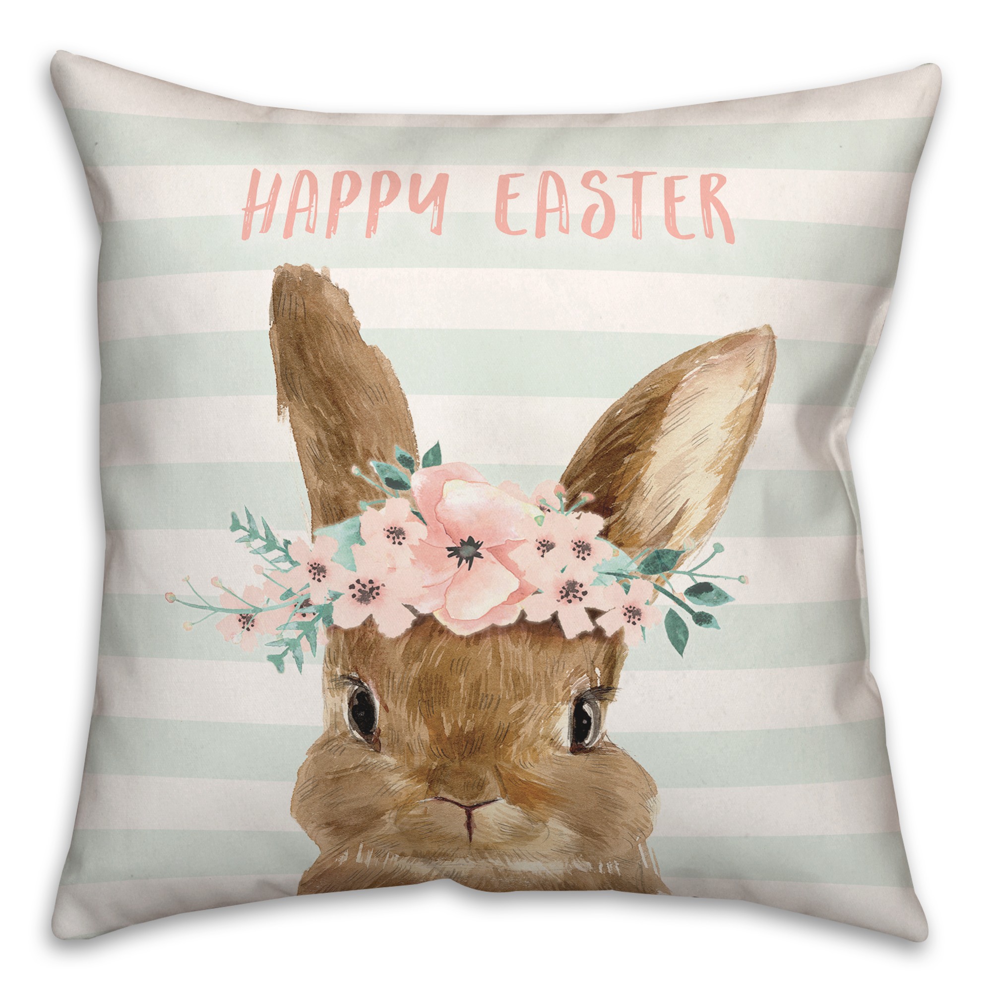Happy Easter Bunny 18x18 Spun Poly Pillow