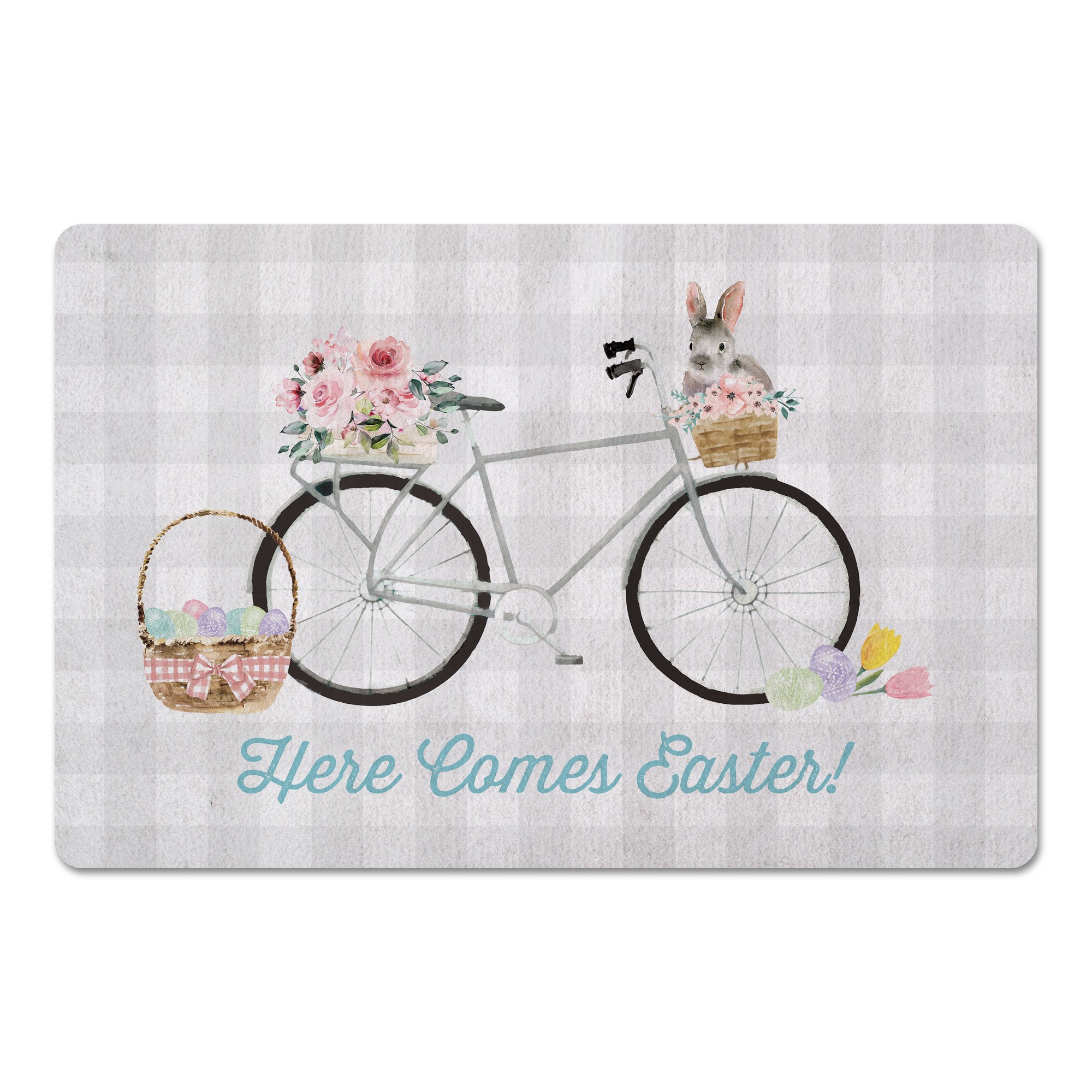 Here Comes Easter Bike 27x18 Floor Mat