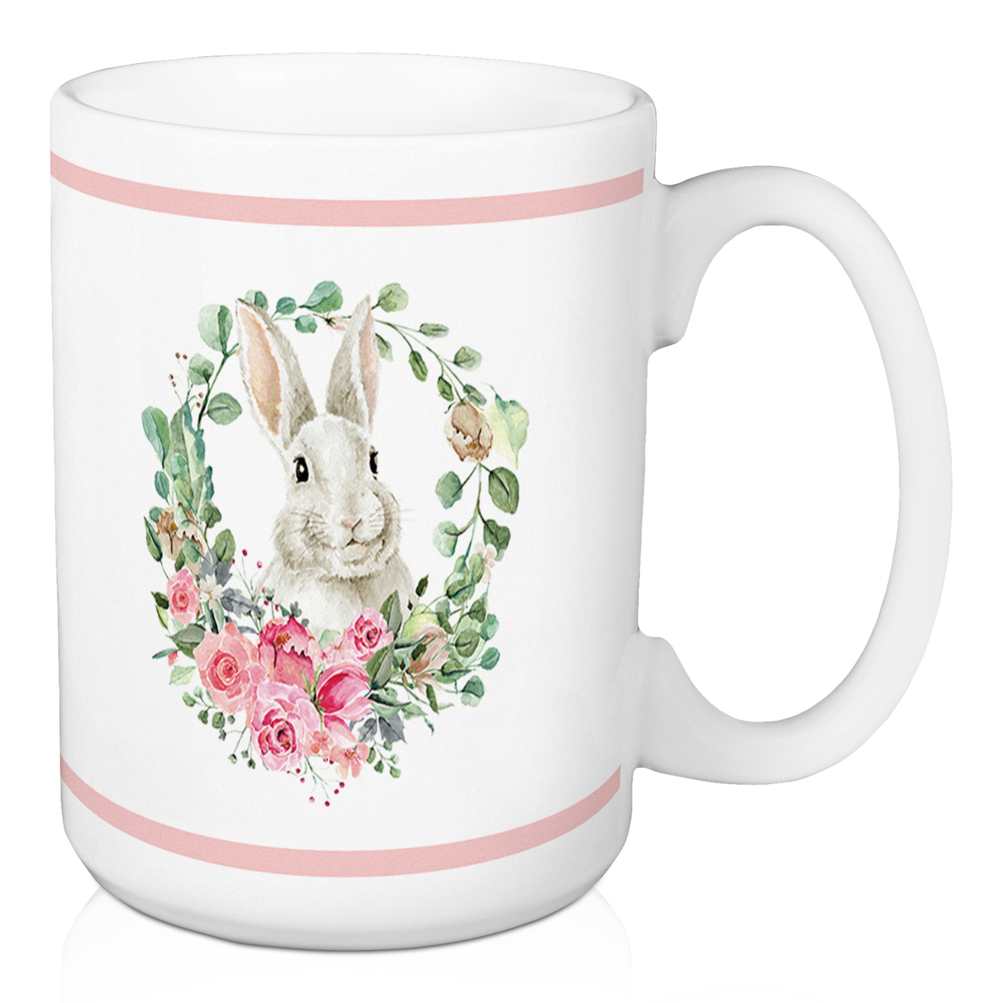 Rabbit Wreath 15 oz Mug