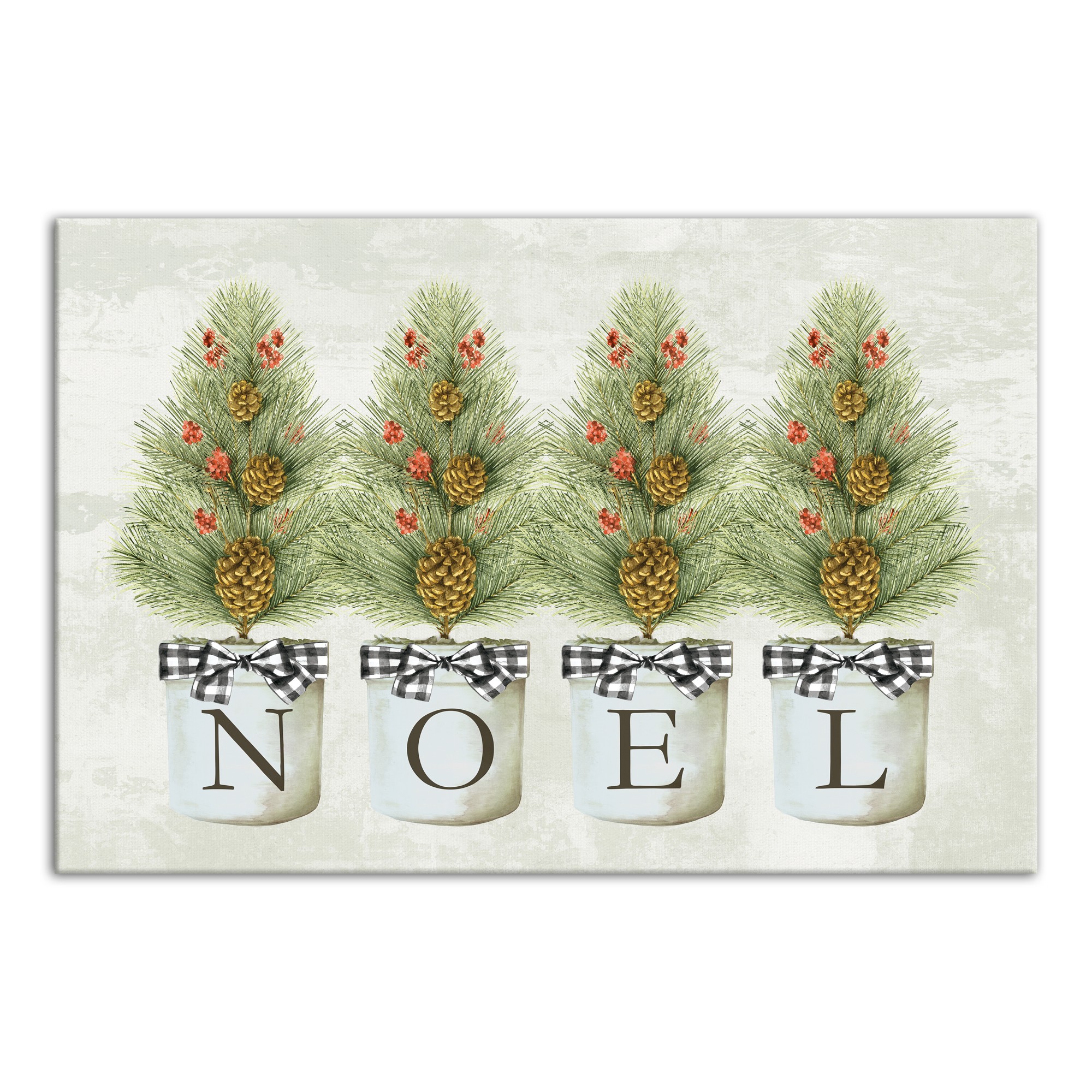 Noel Pine Trees 36x24 Canvas Wall Art