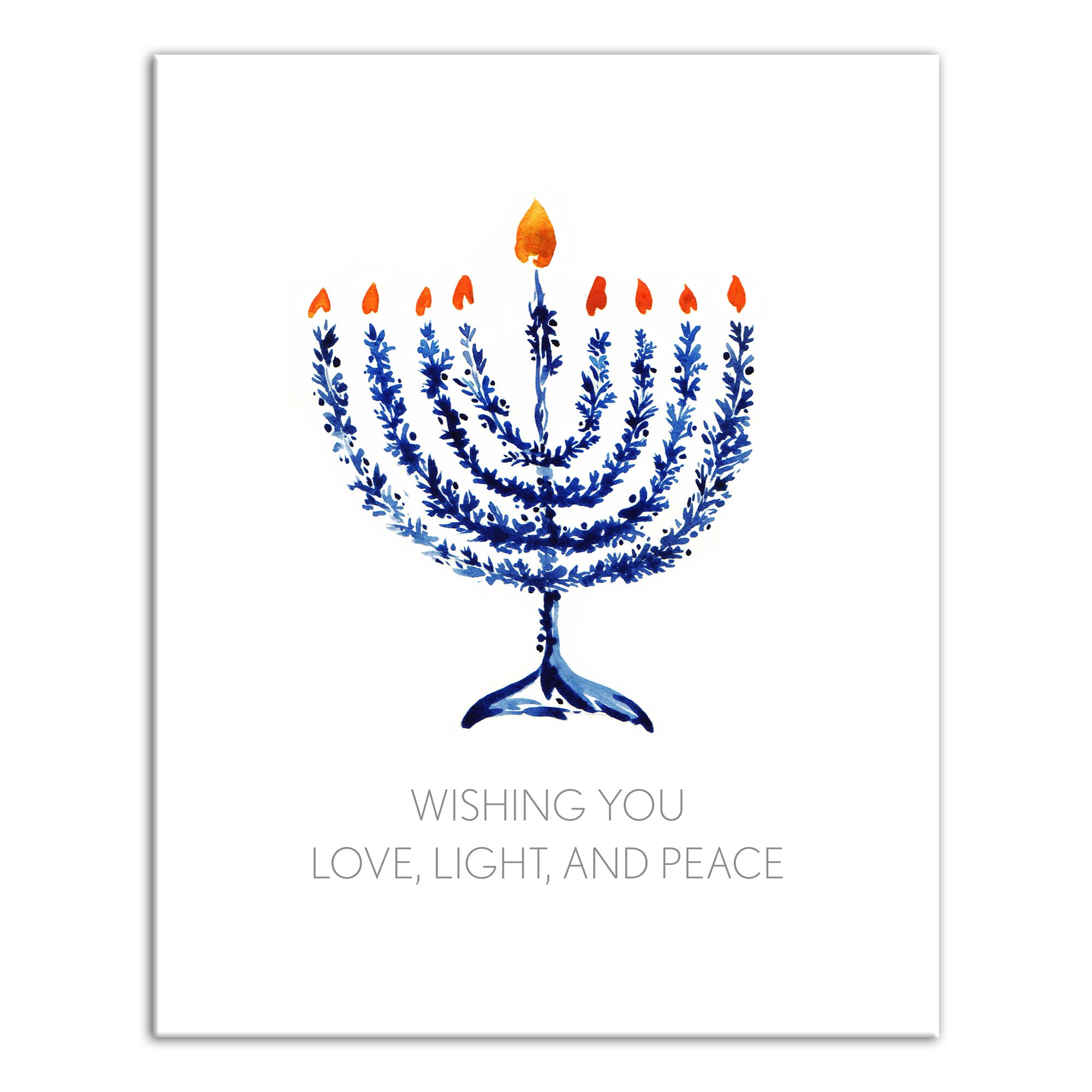 Love Light and Peace Menorah 16x20 Canvas Wall Art