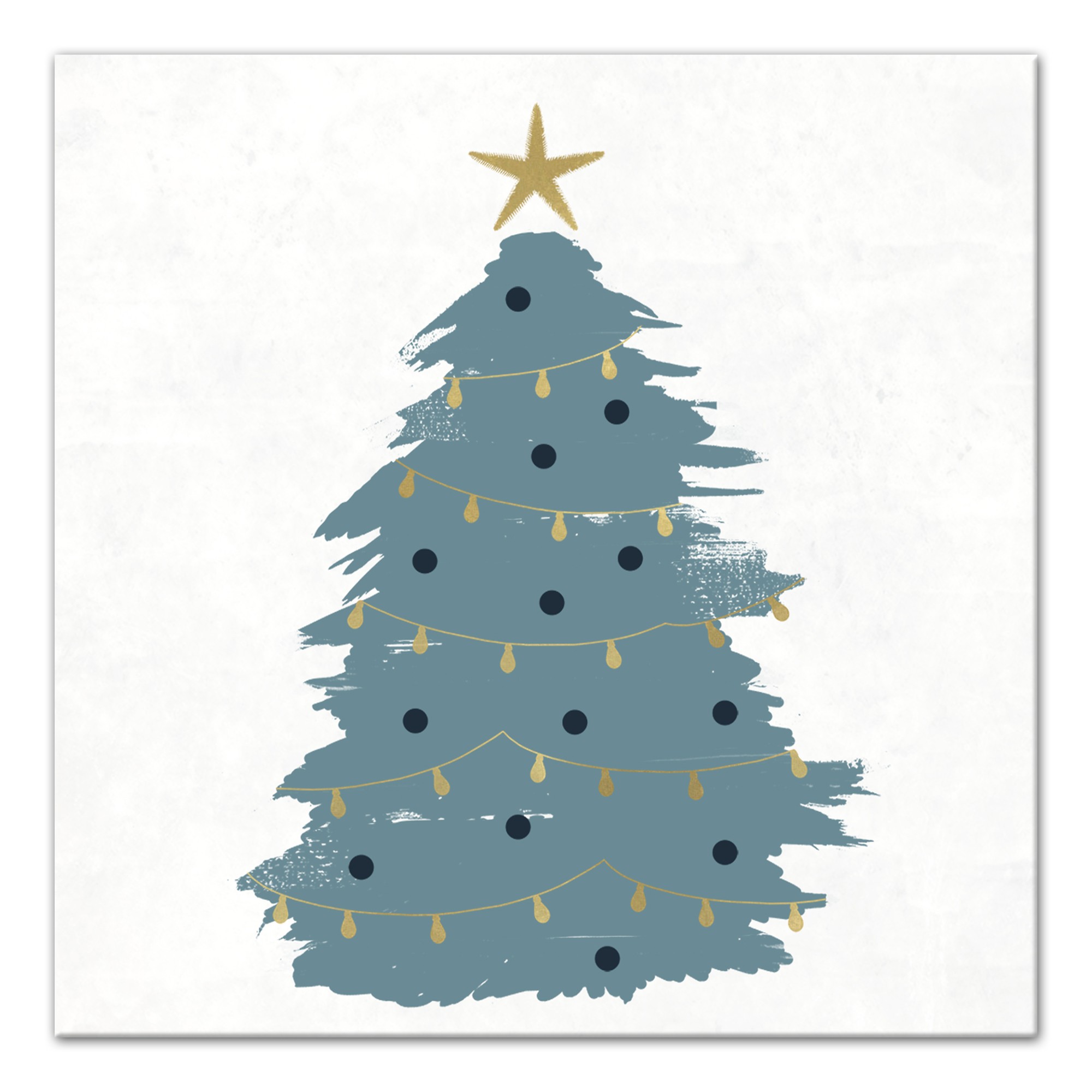 Blue and Gold Tree 16x16 Canvas Wall Art