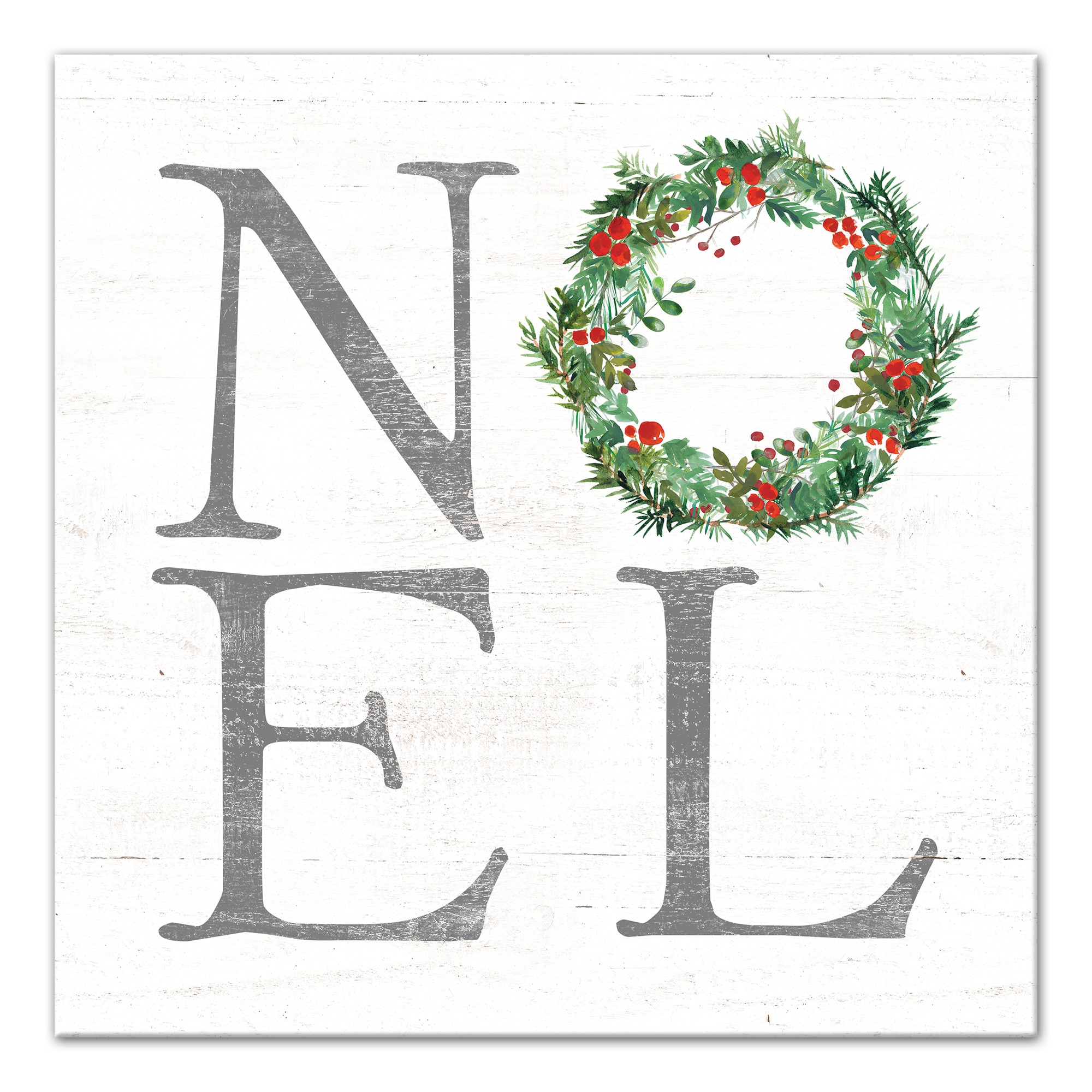 Noel Wreath 16x16 Canvas Wall Art
